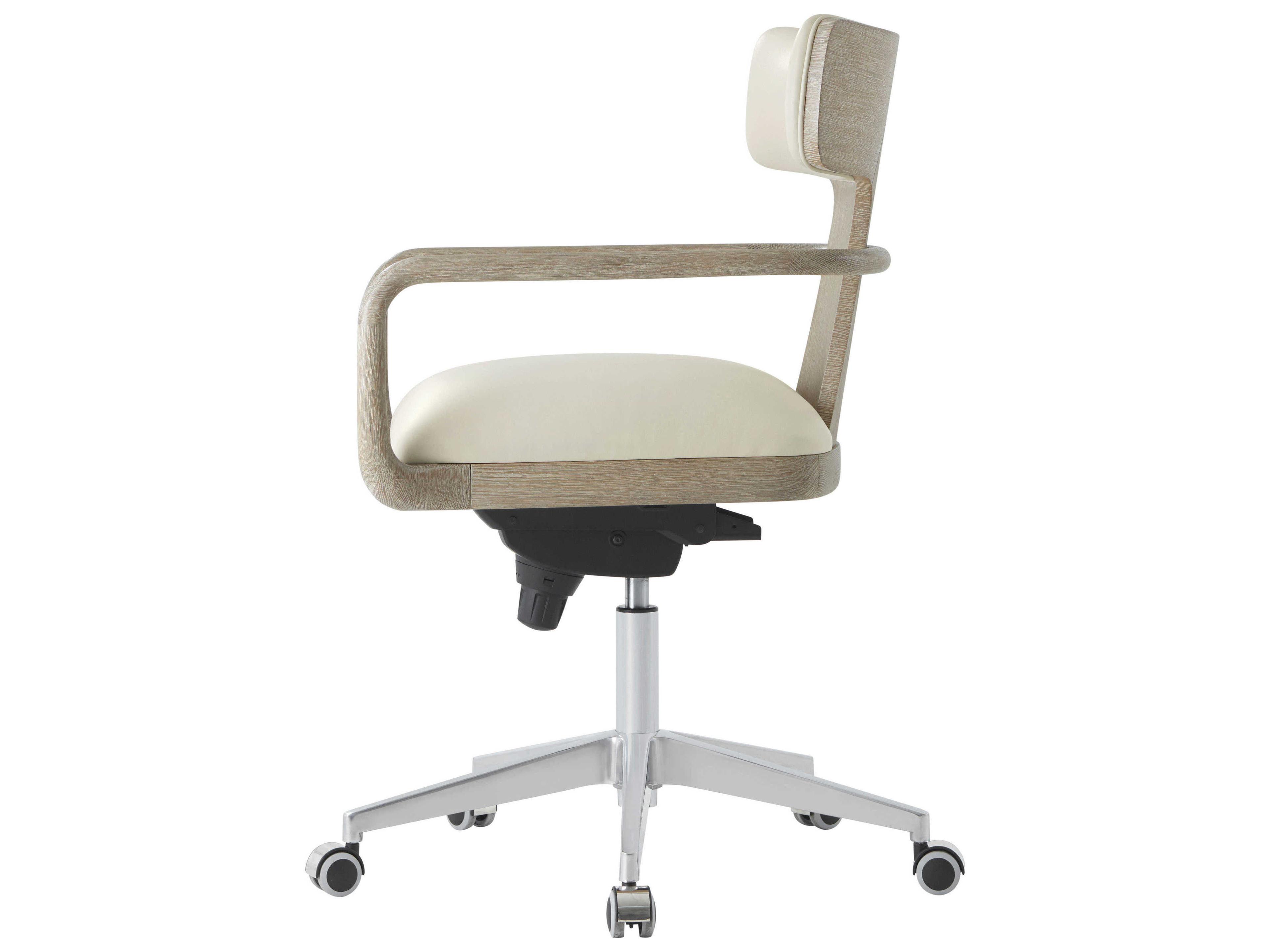 Theodore Alexander Repose Gray Leather Adjustable Task Office Chair
