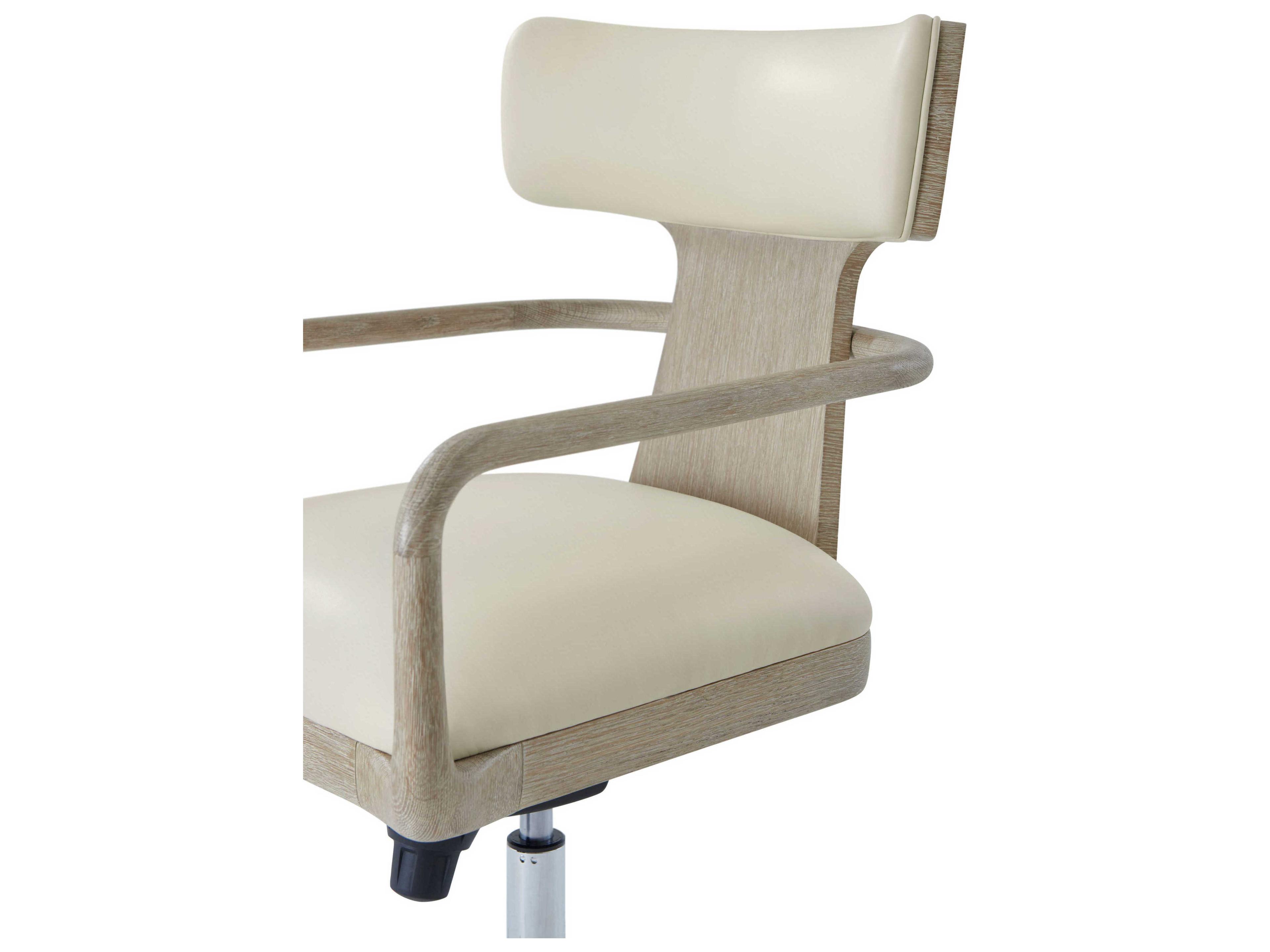 Theodore Alexander Repose Gray Leather Adjustable Task Office Chair