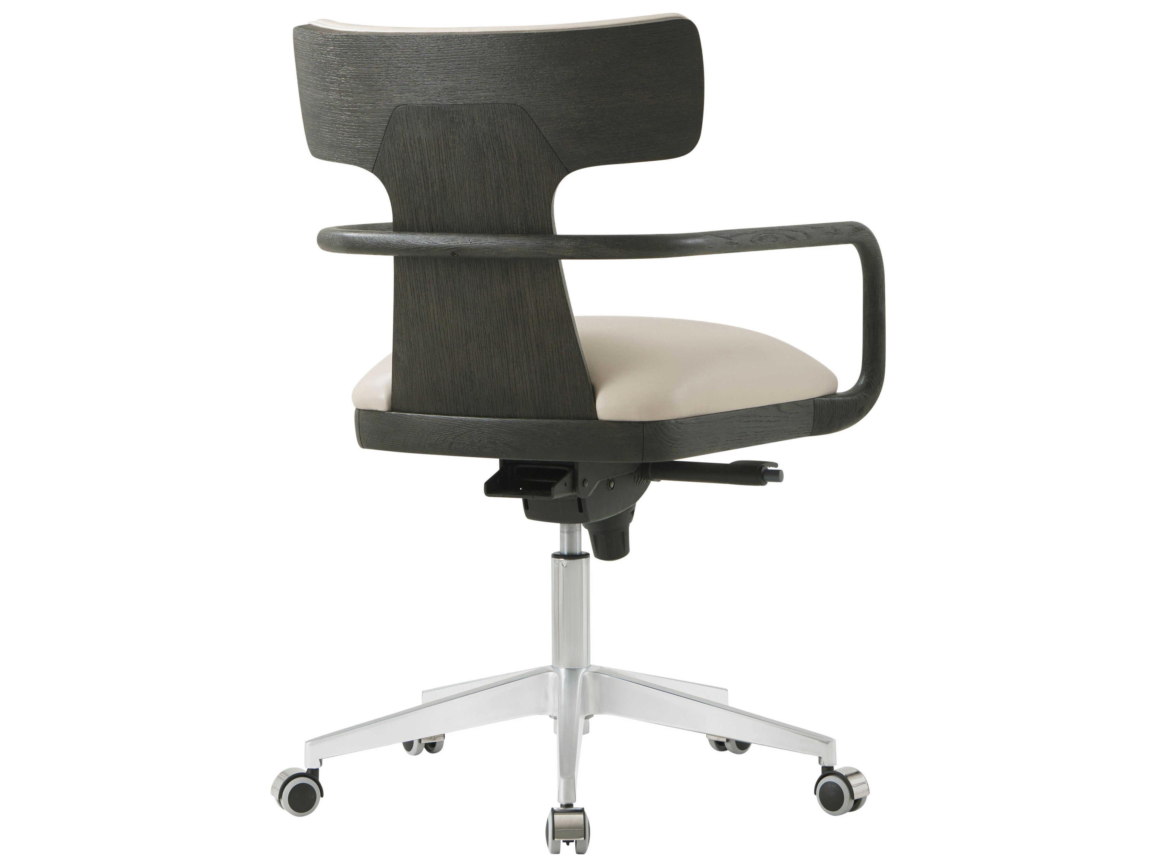 Theodore Alexander Repose Black Leather Adjustable Task Office Chair