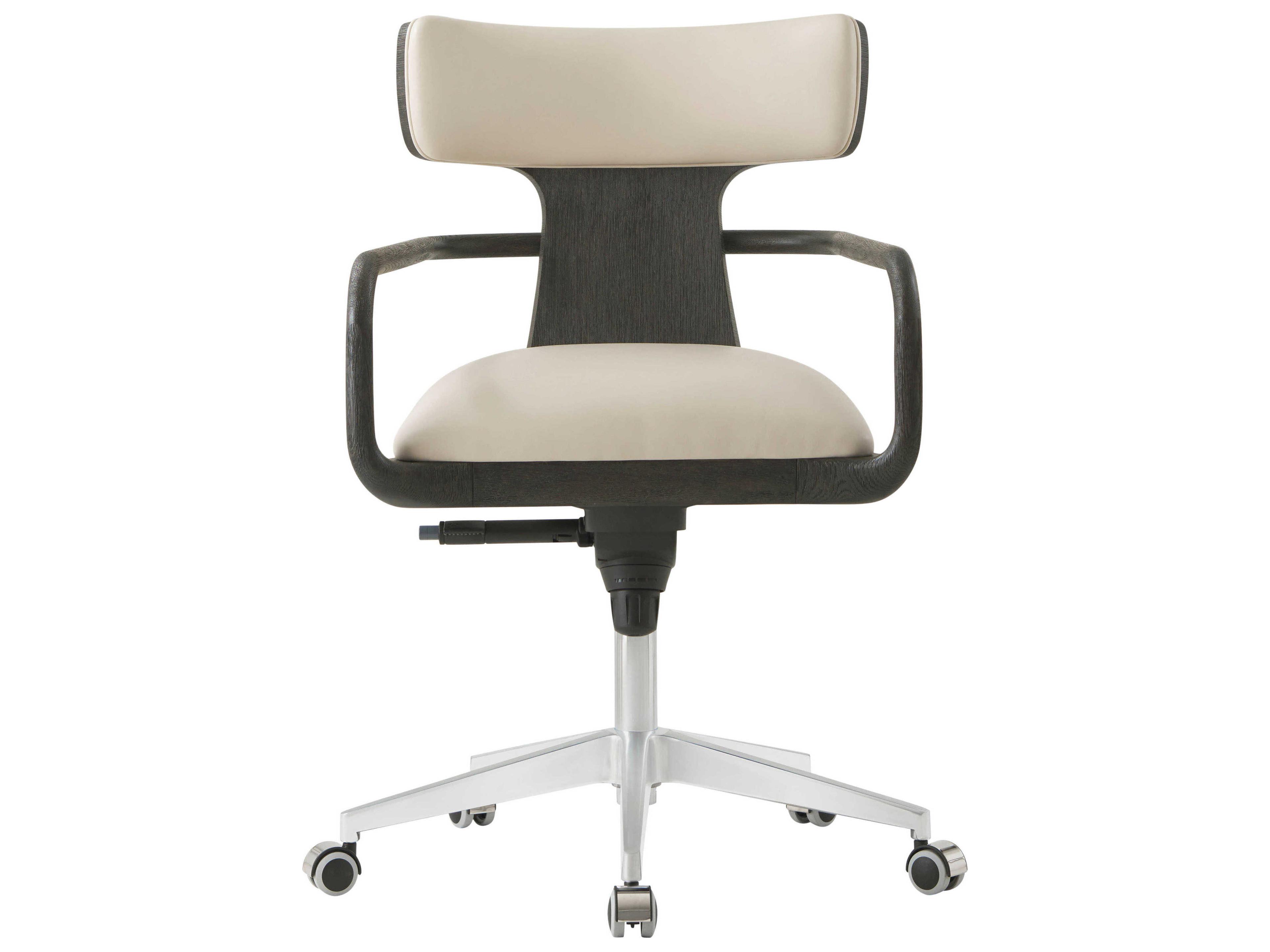 Theodore Alexander Repose Black Leather Adjustable Task Office Chair