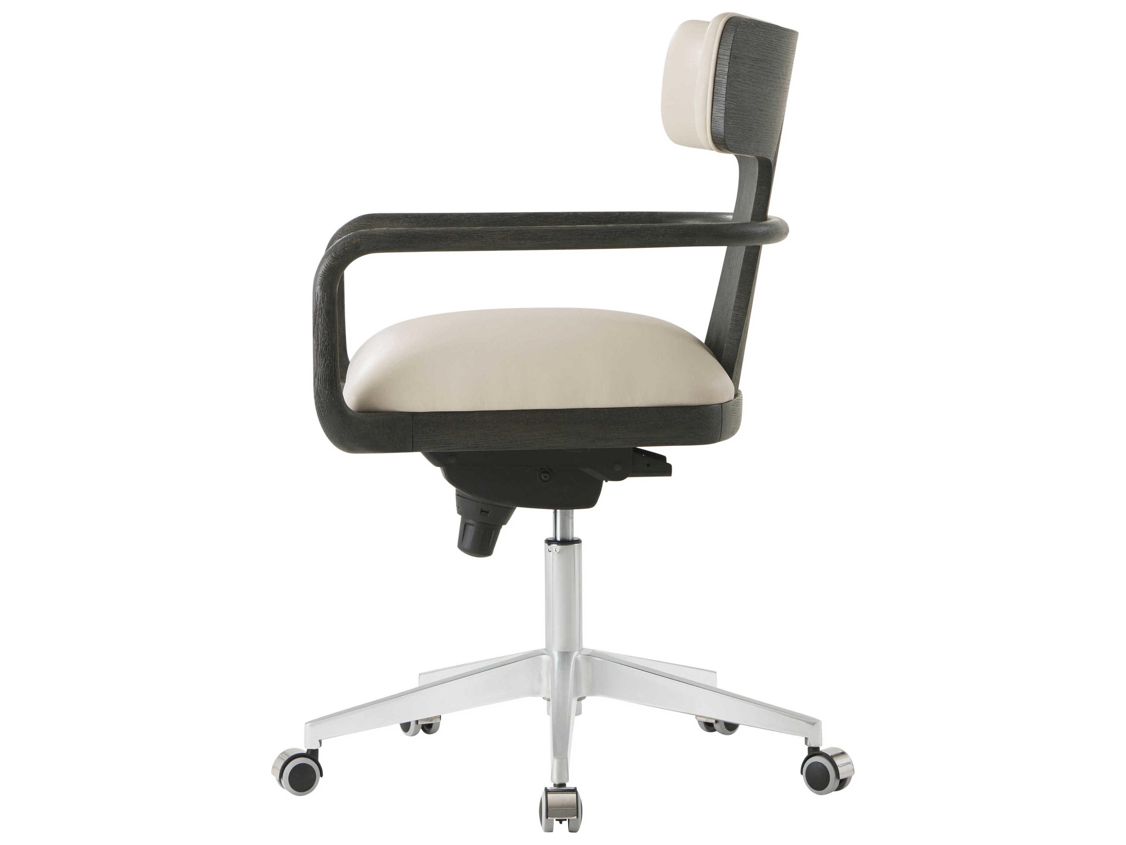 Theodore Alexander Repose Black Leather Adjustable Task Office Chair