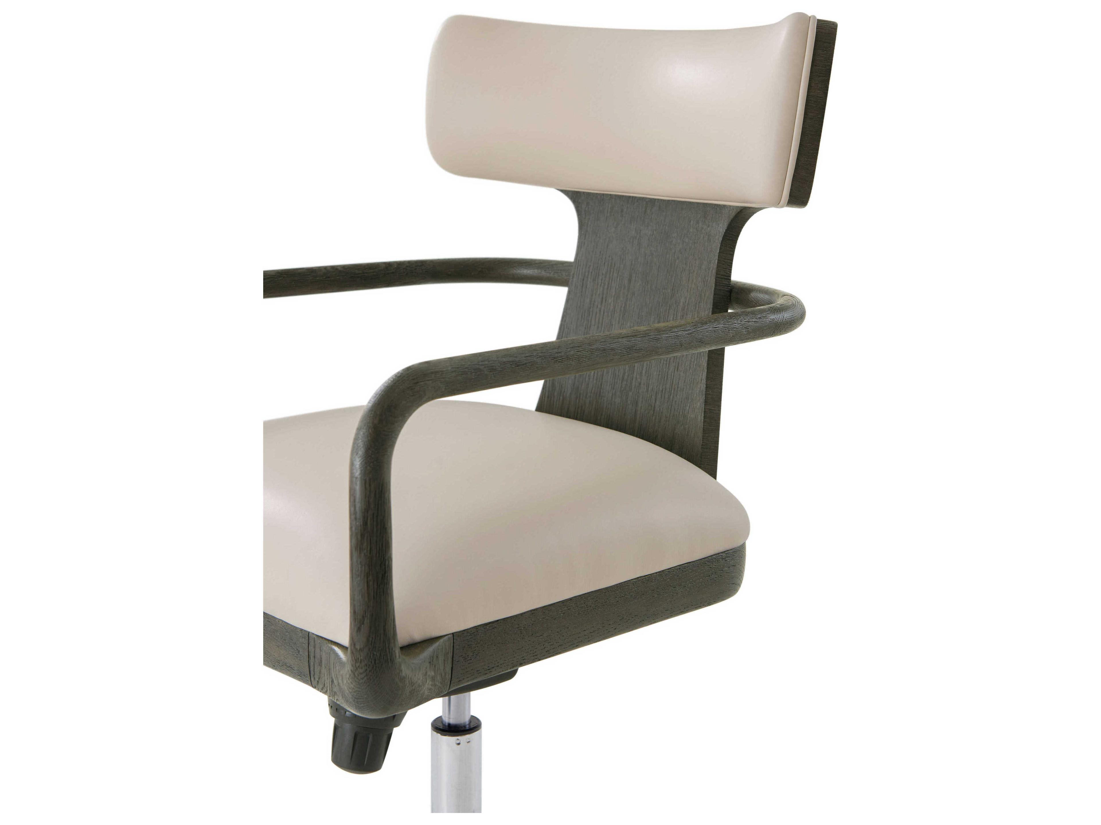 Theodore Alexander Repose Black Leather Adjustable Task Office Chair