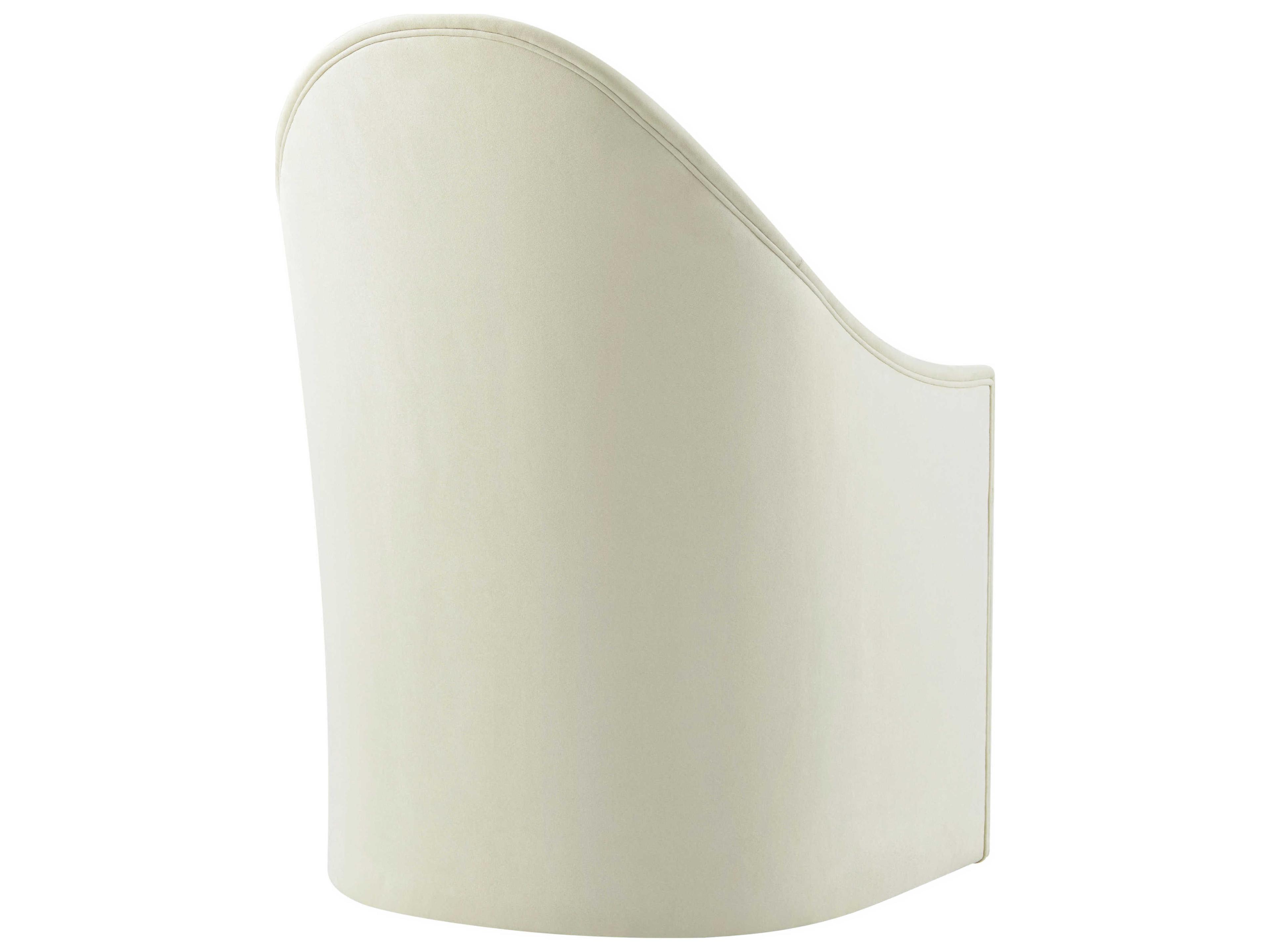 Theodore Alexander Kesden White Upholstered Arm Dining Chair