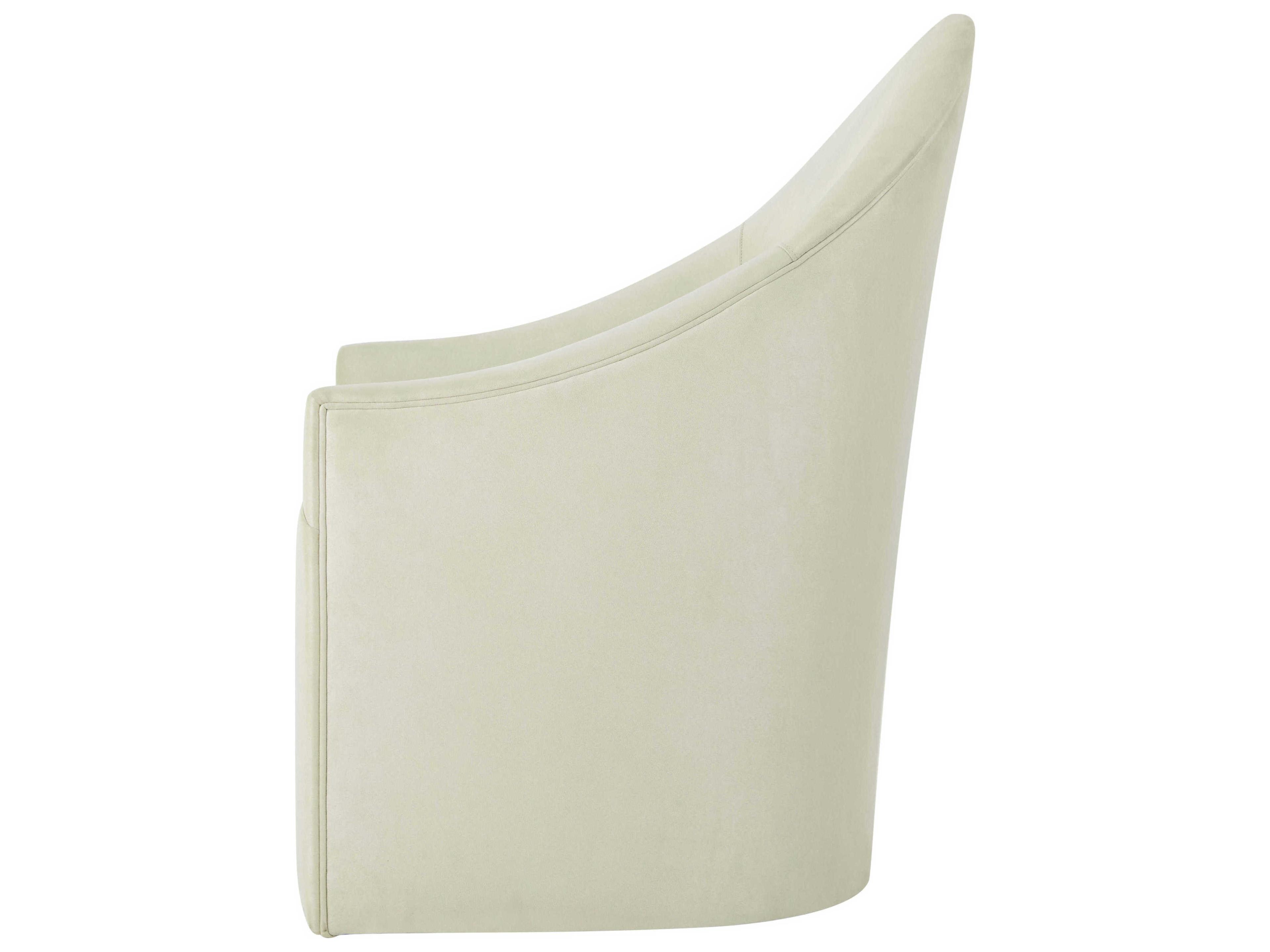 Theodore Alexander Kesden White Upholstered Arm Dining Chair
