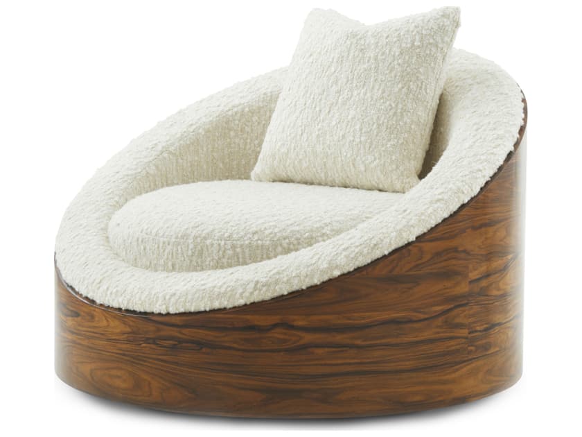 Theodore Alexander Seated Dark Rosewood Swivel Chair