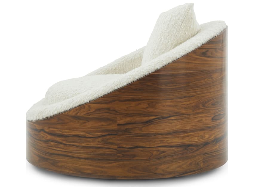 Theodore Alexander Seated Dark Rosewood Swivel Chair