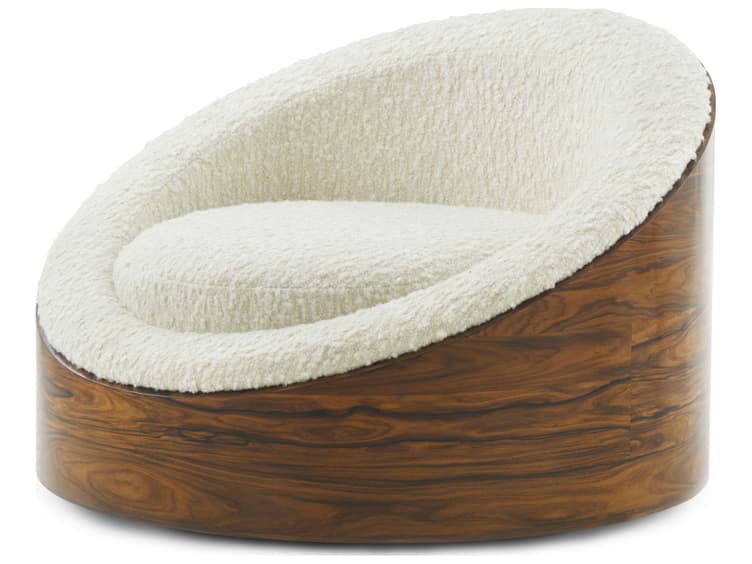 Theodore Alexander Seated Dark Rosewood Swivel Chair