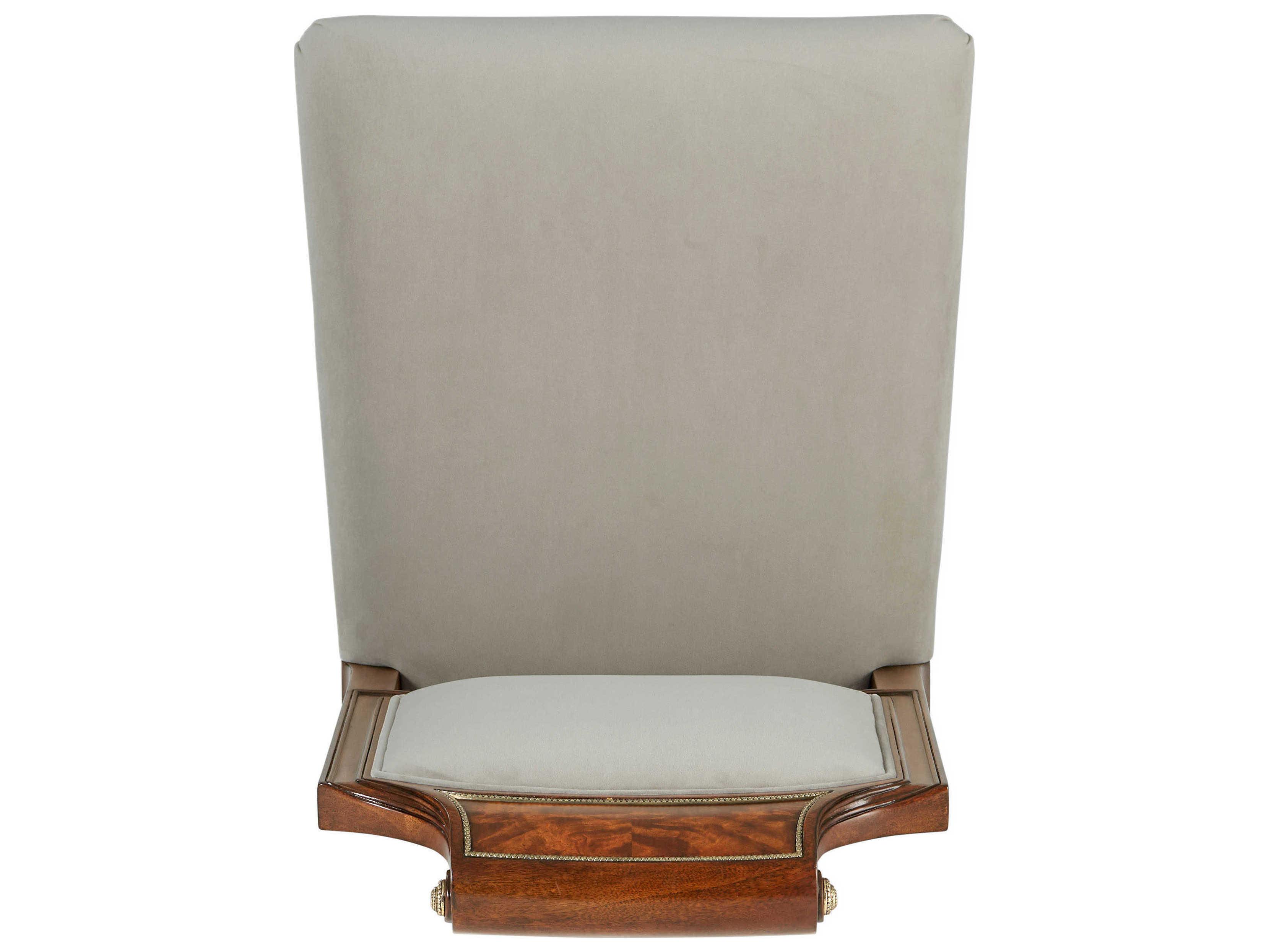 Theodore Alexander High Fashion Shoreham Upholstered Mahogany Wood Atcombe Bar Stool