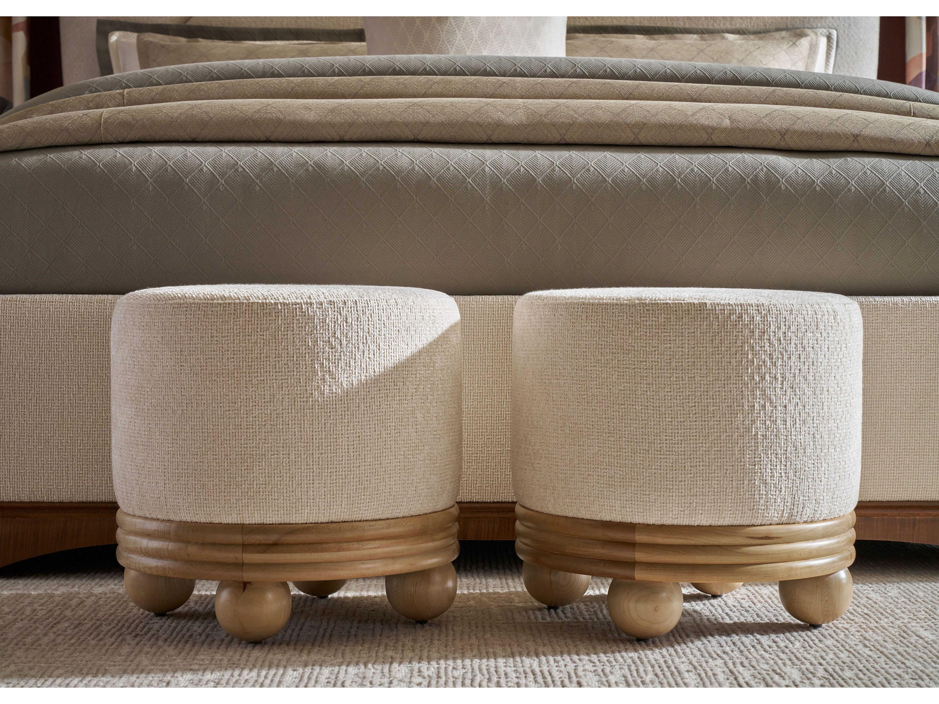 Theodore Alexander Origins Sesame Beige Upholstered Origins Ottoman