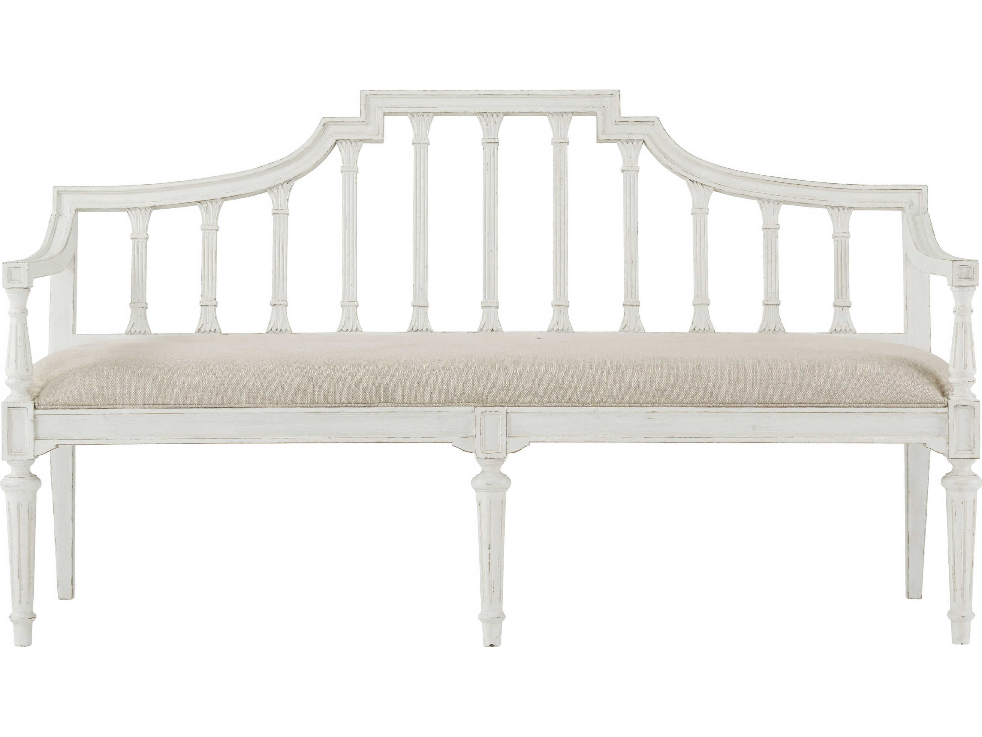 Theodore Alexander Tavel Nora White Upholstered The Esmee Settee Accent Bench
