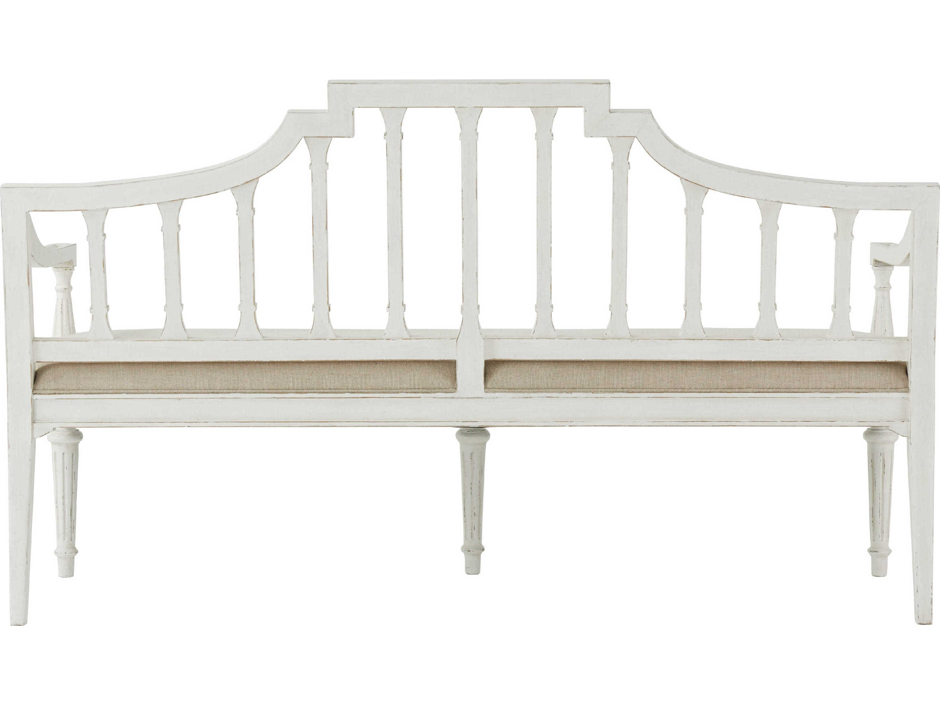 Theodore Alexander Tavel Nora White Upholstered The Esmee Settee Accent Bench