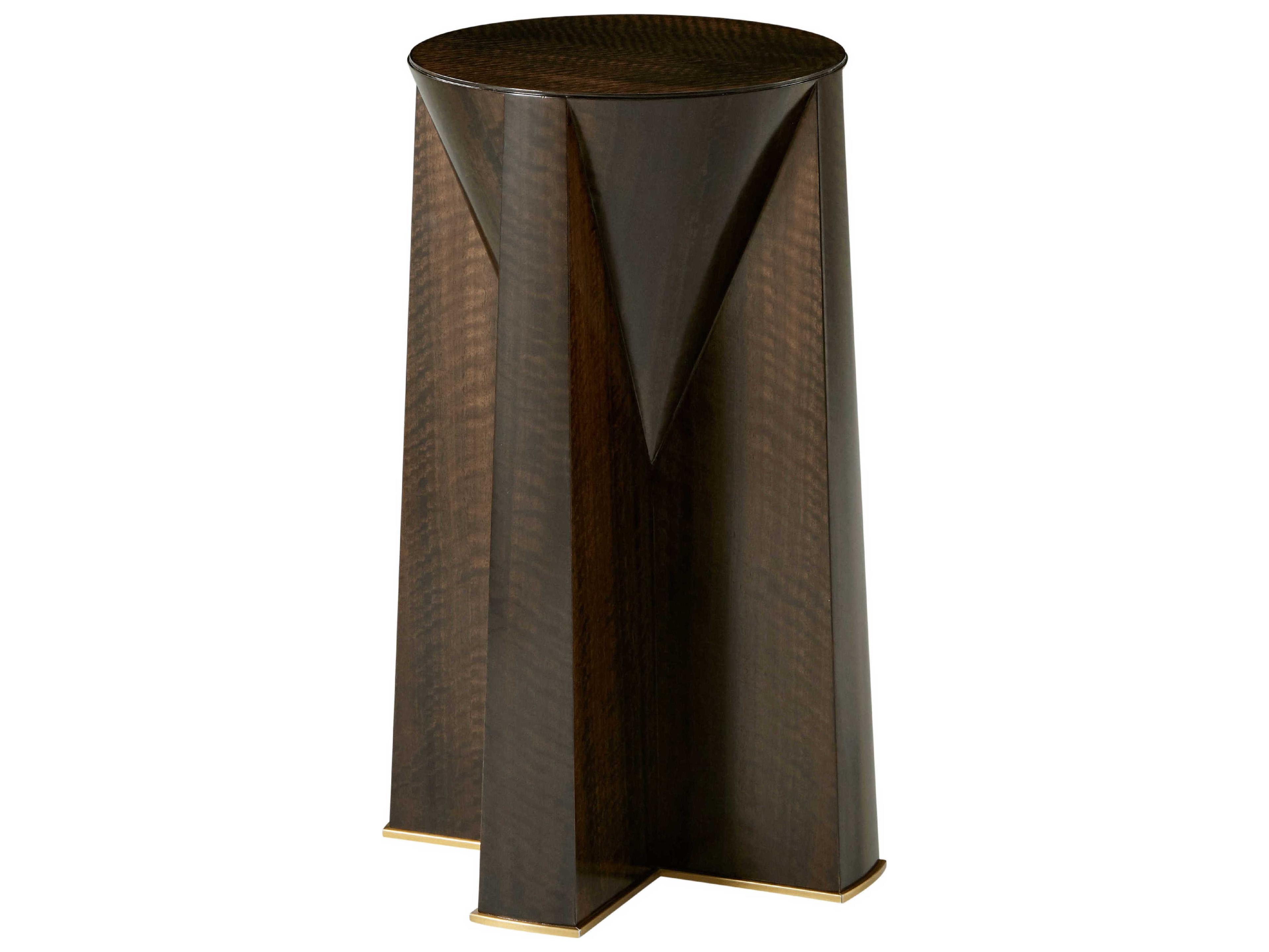 Theodore Alexander Ta Originals Round Wood Fumed Inside End Table