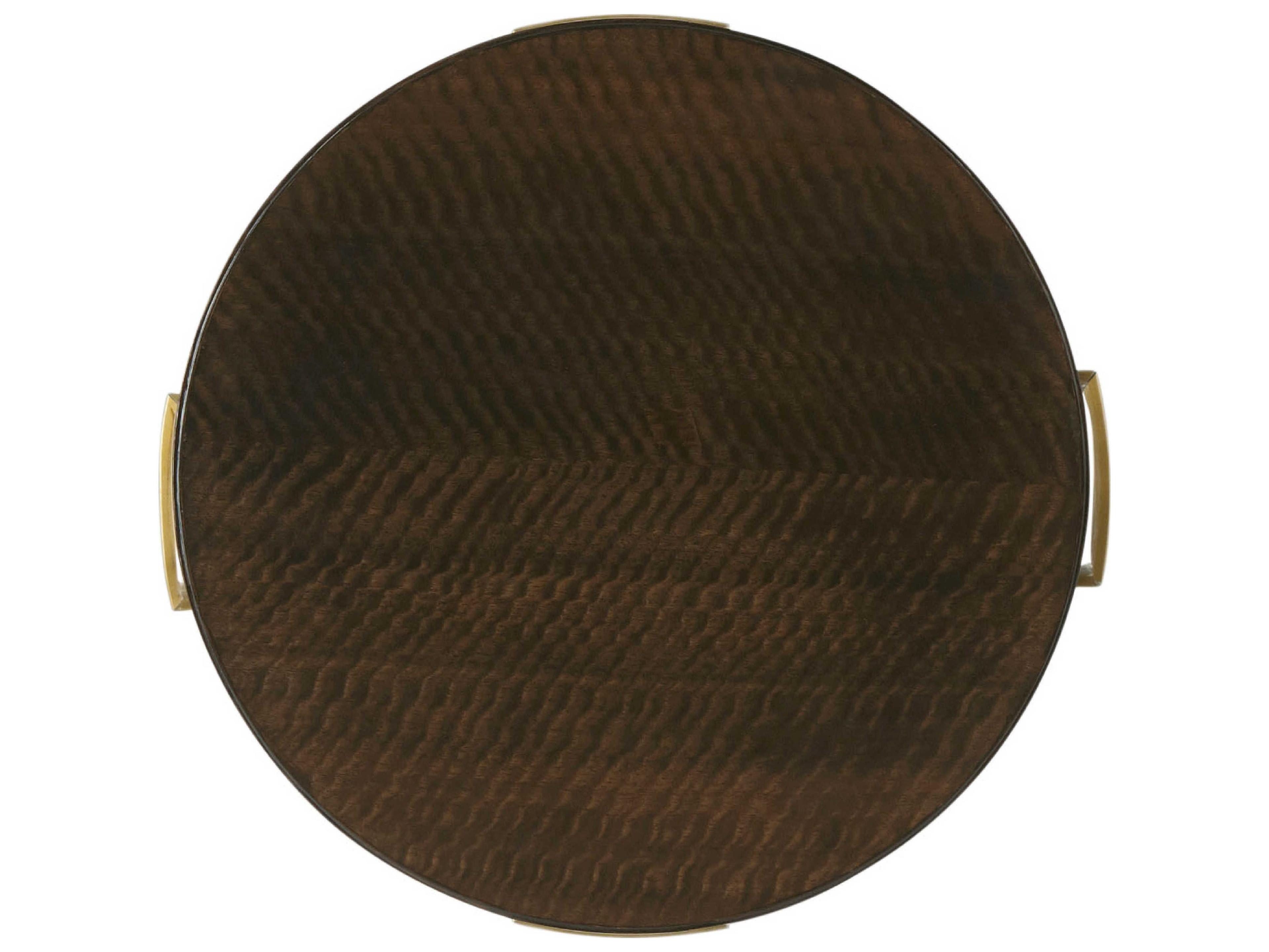 Theodore Alexander Ta Originals Round Wood Fumed Inside End Table