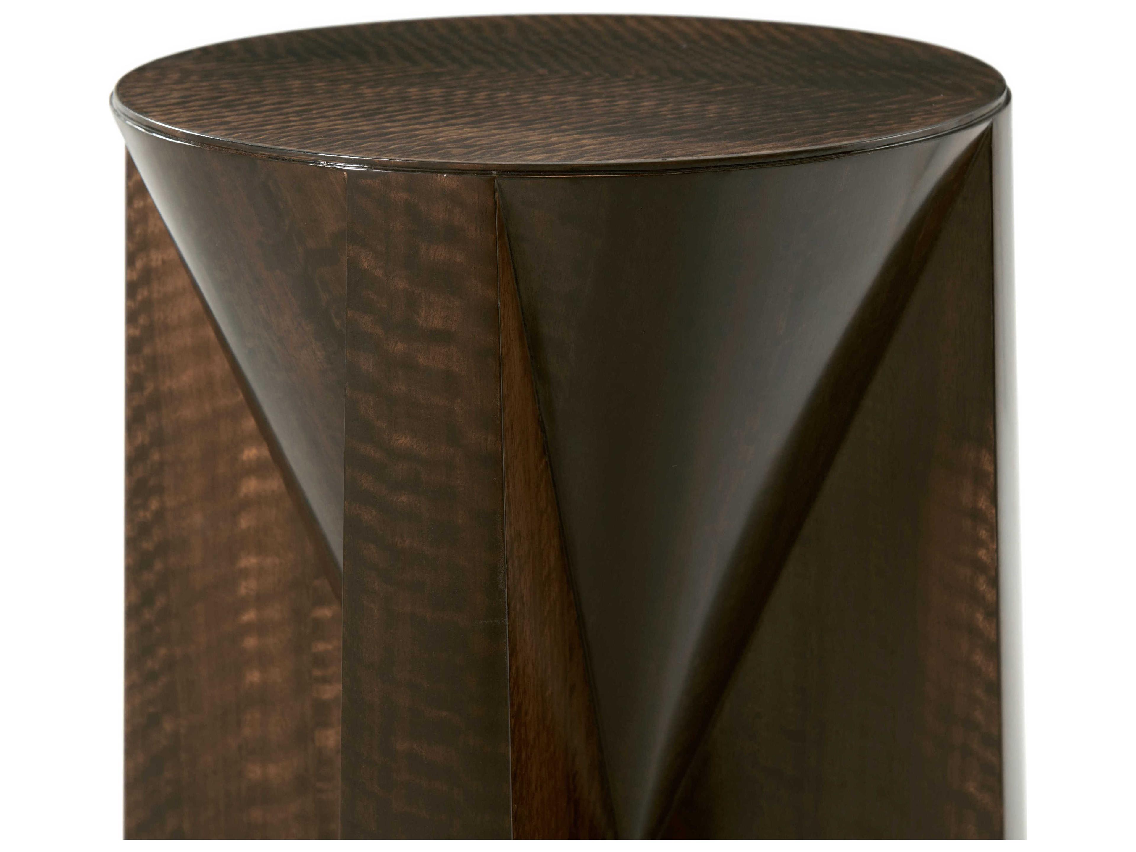 Theodore Alexander Ta Originals Round Wood Fumed Inside End Table