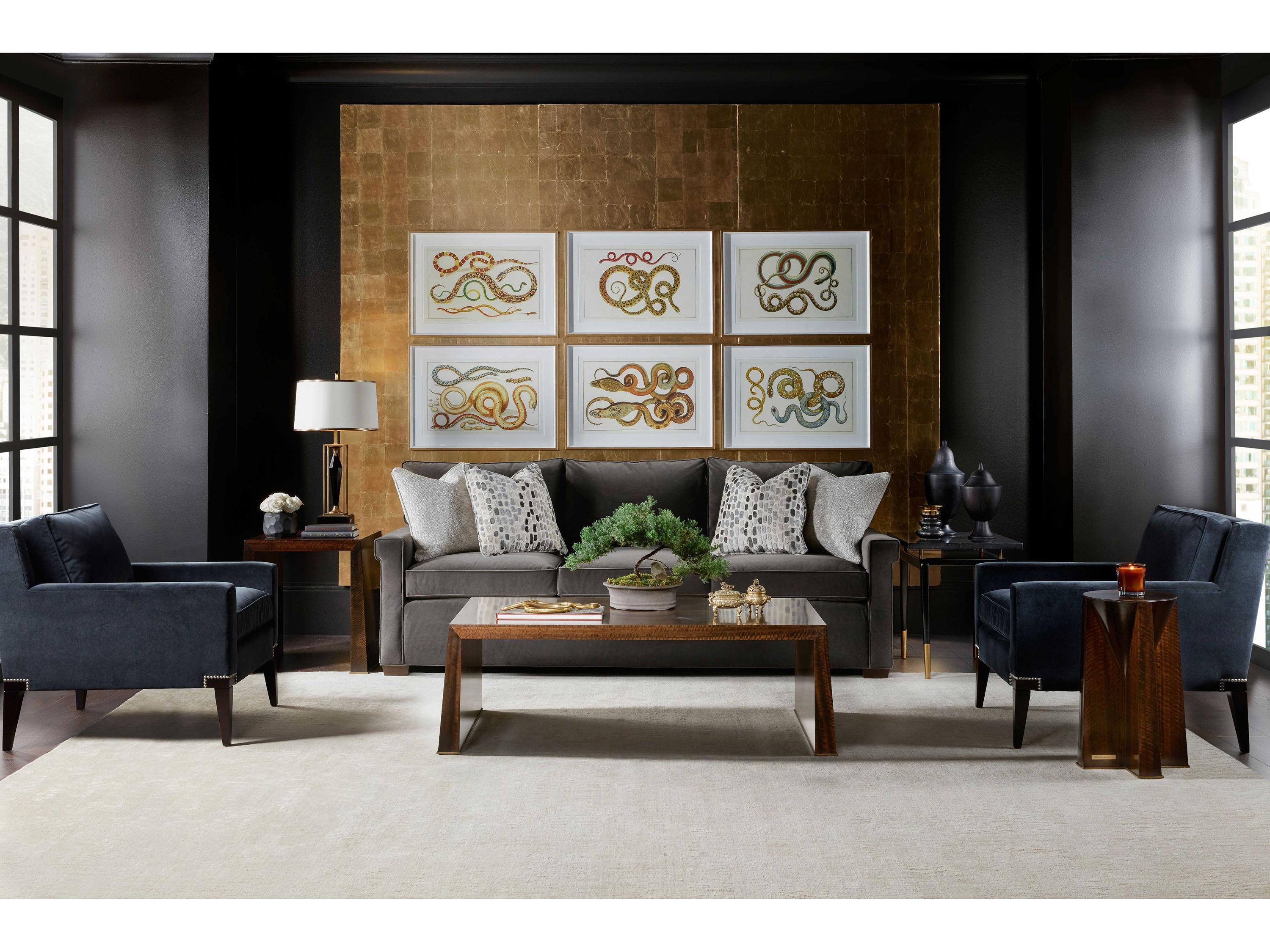 Theodore Alexander Ta Originals Round Wood Fumed Inside End Table