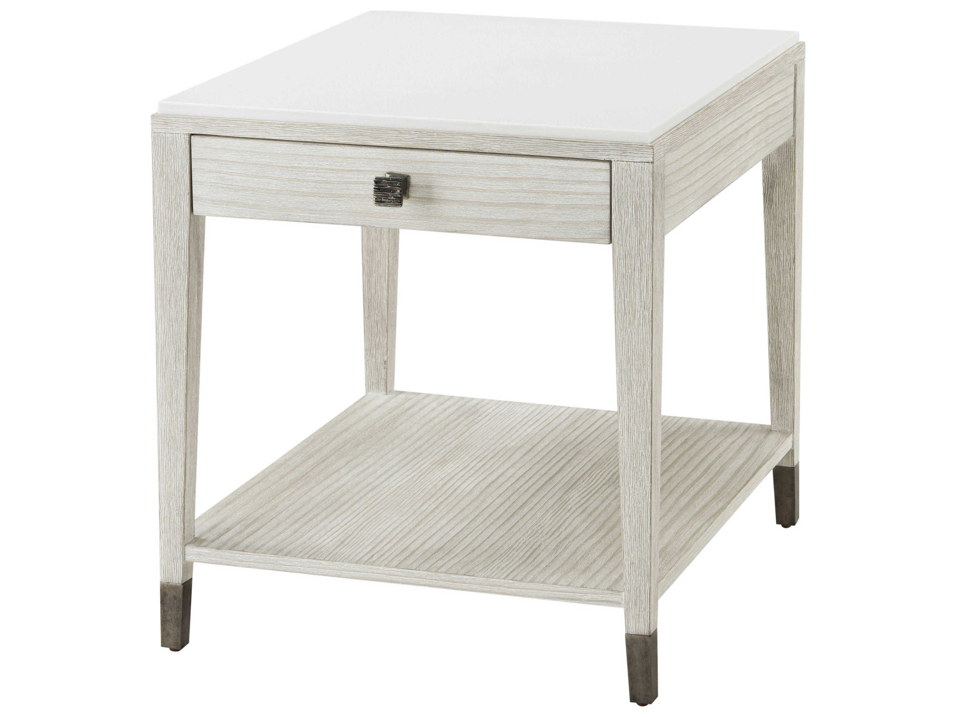 Theodore Alexander Breeze Rectangular Marble Sea Salt End Table