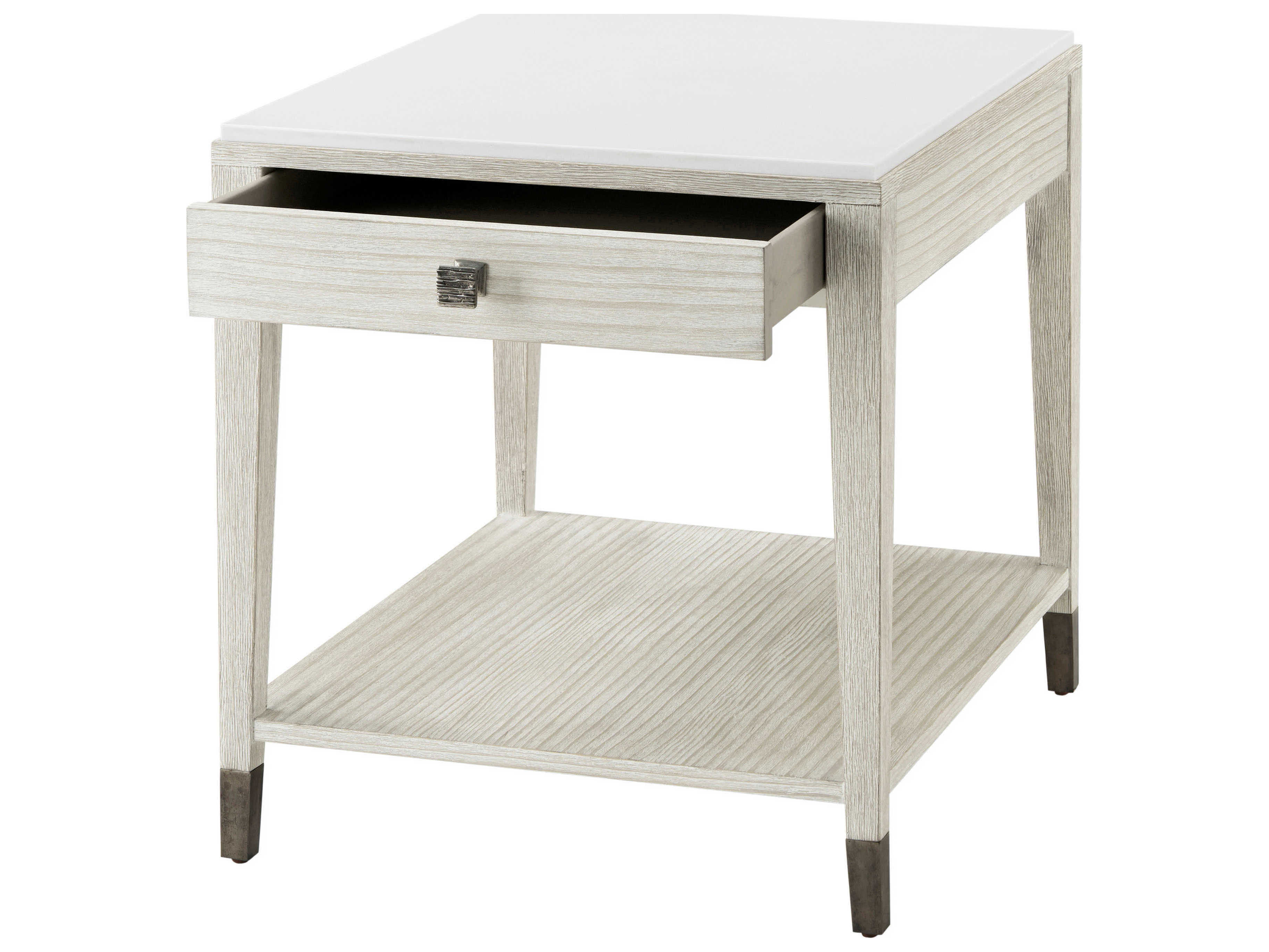 Theodore Alexander Breeze Rectangular Marble Sea Salt End Table