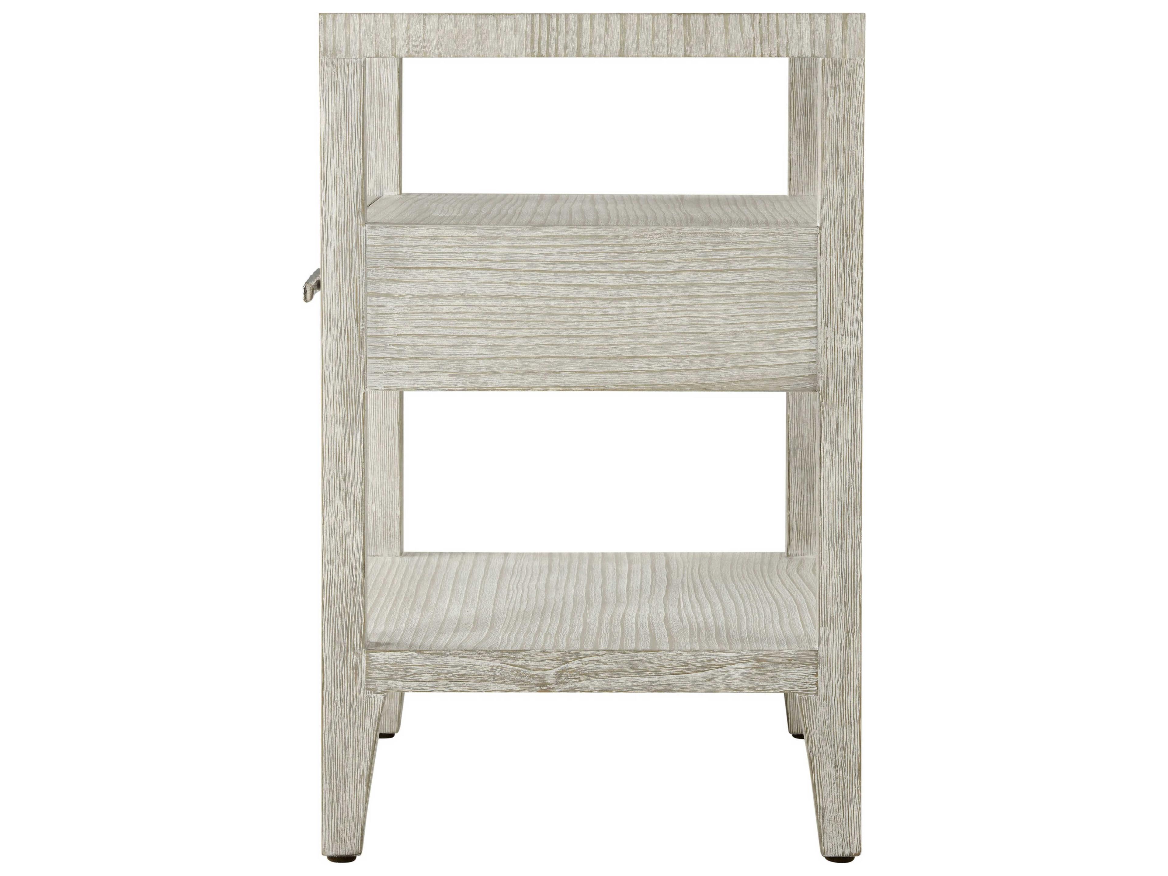 Theodore Alexander Breeze 1-Drawer Beige Pine Wood Nightstand