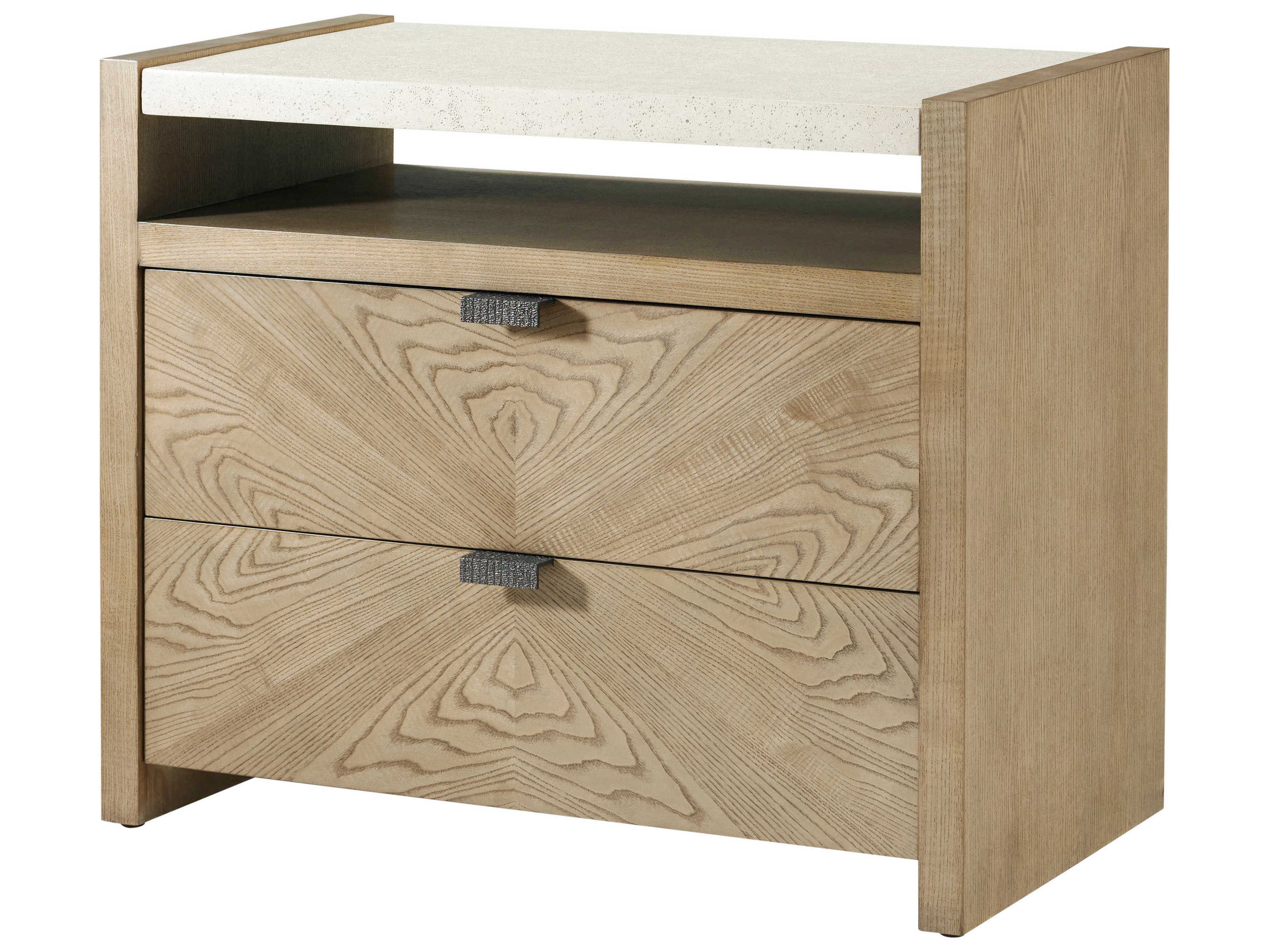 Theodore Alexander Catalina 2-Drawers Beige Nightstand