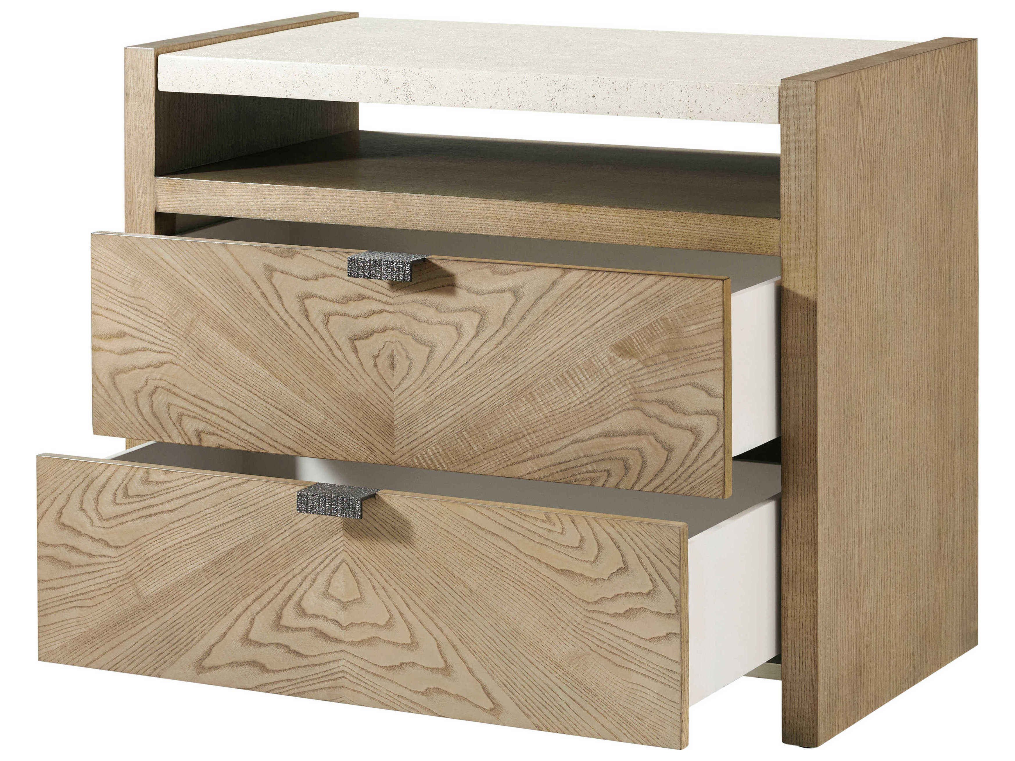 Theodore Alexander Catalina 2-Drawers Beige Nightstand
