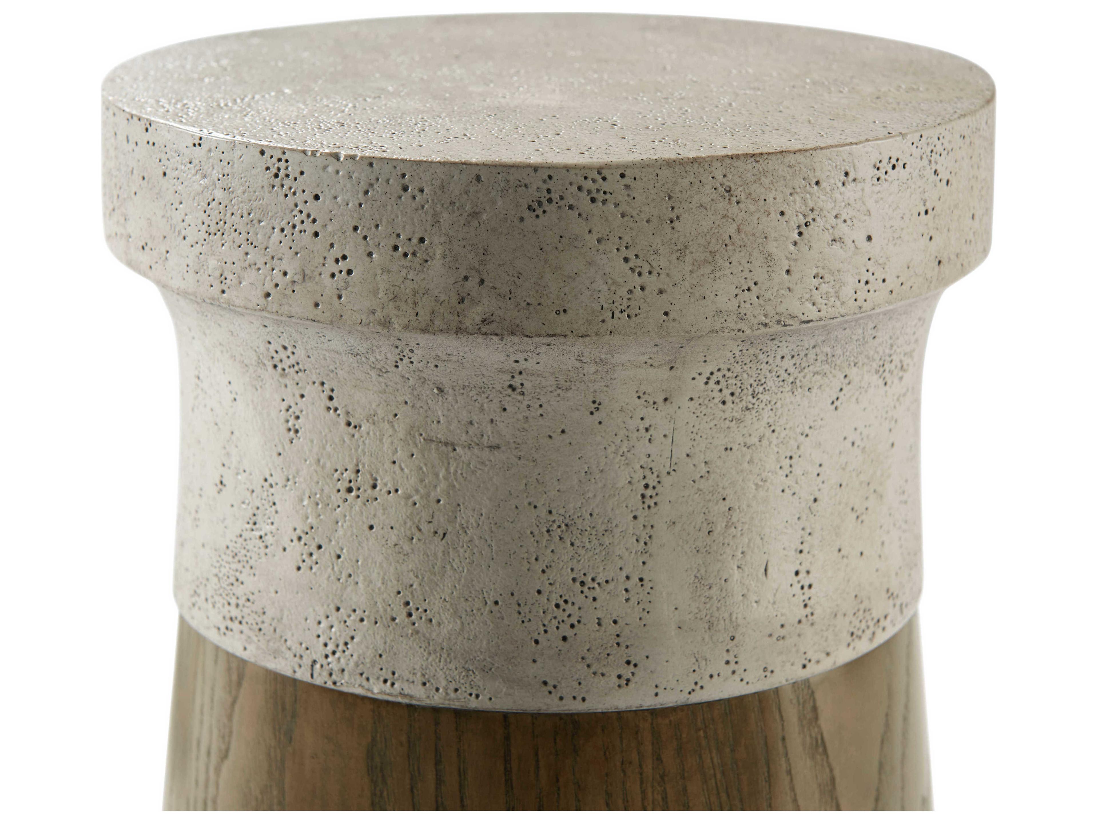 Theodore Alexander Catalina Round Faux Stone Earth End Table