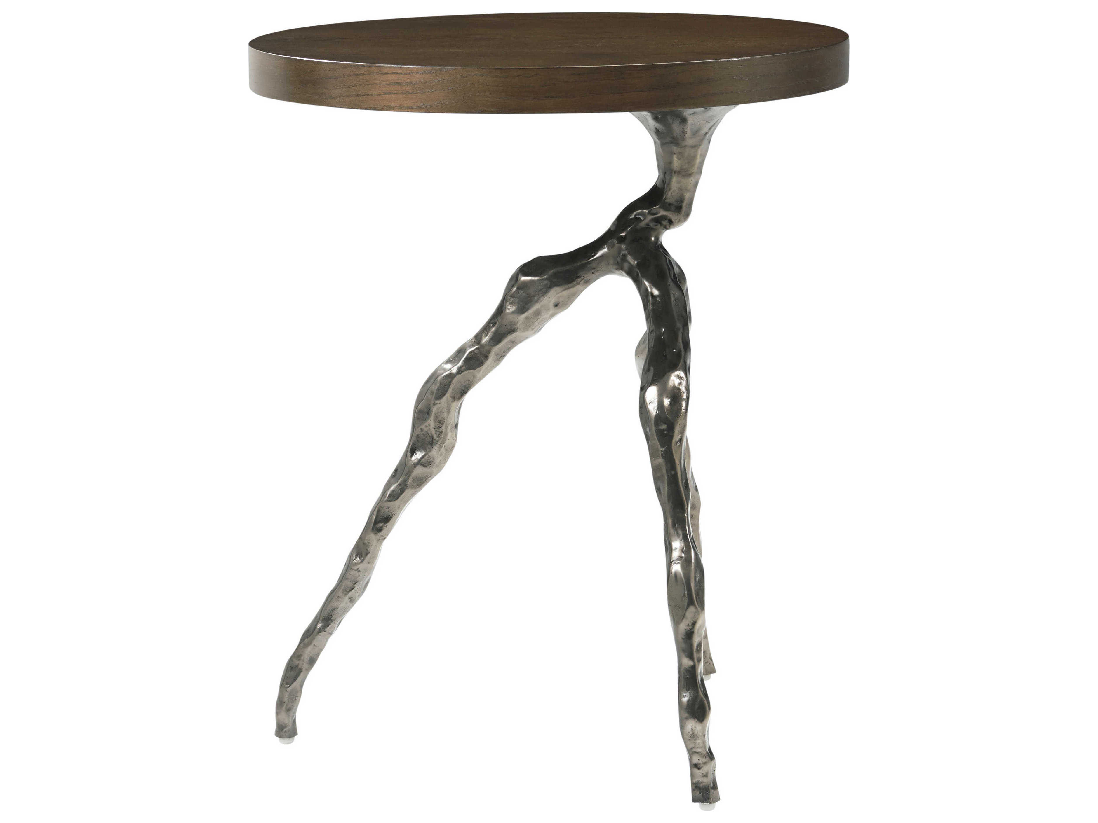 Theodore Alexander Catalina Round Wood Earth End Table