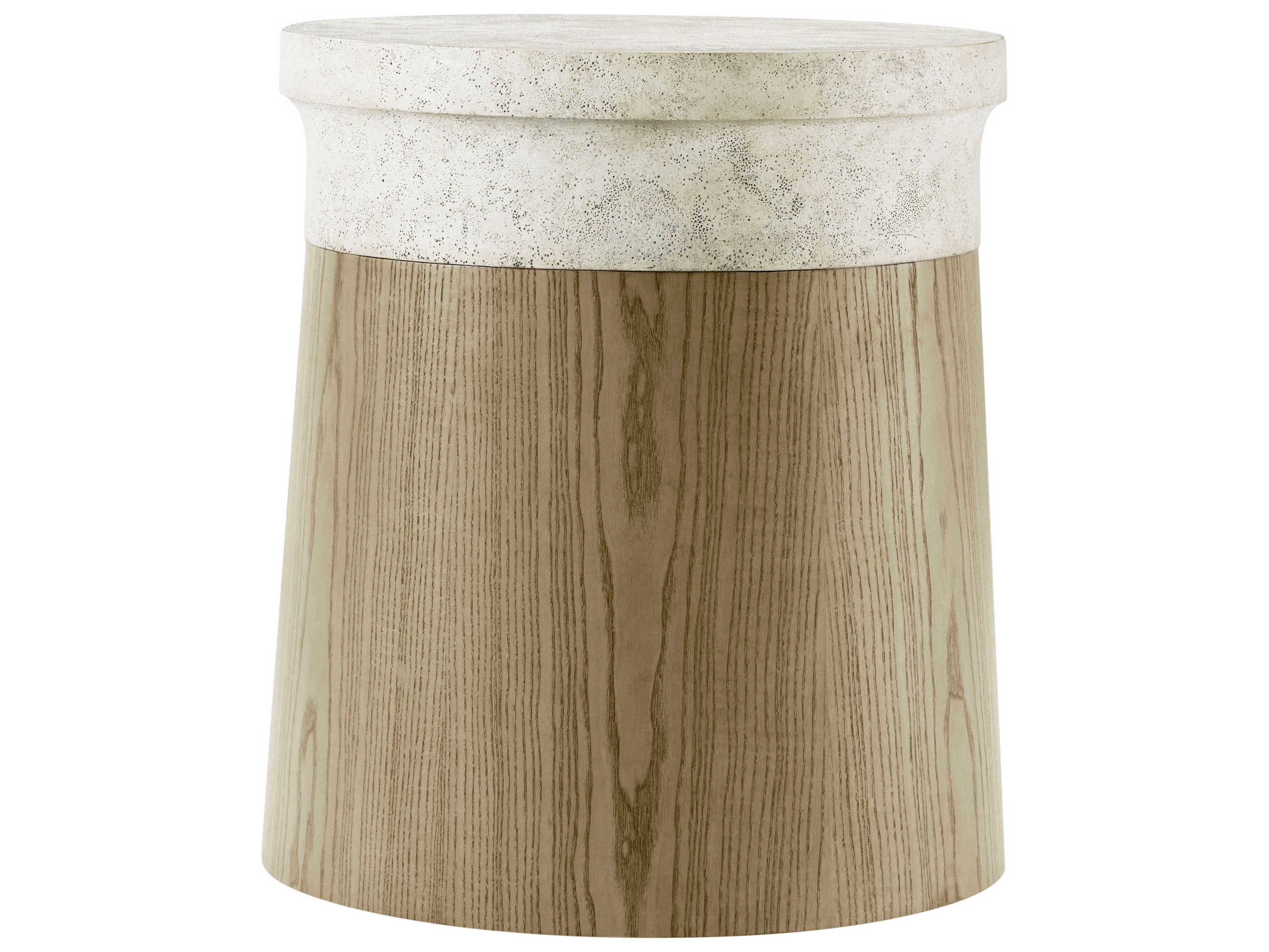 Theodore Alexander Catalina Round Faux Stone Dune End Table