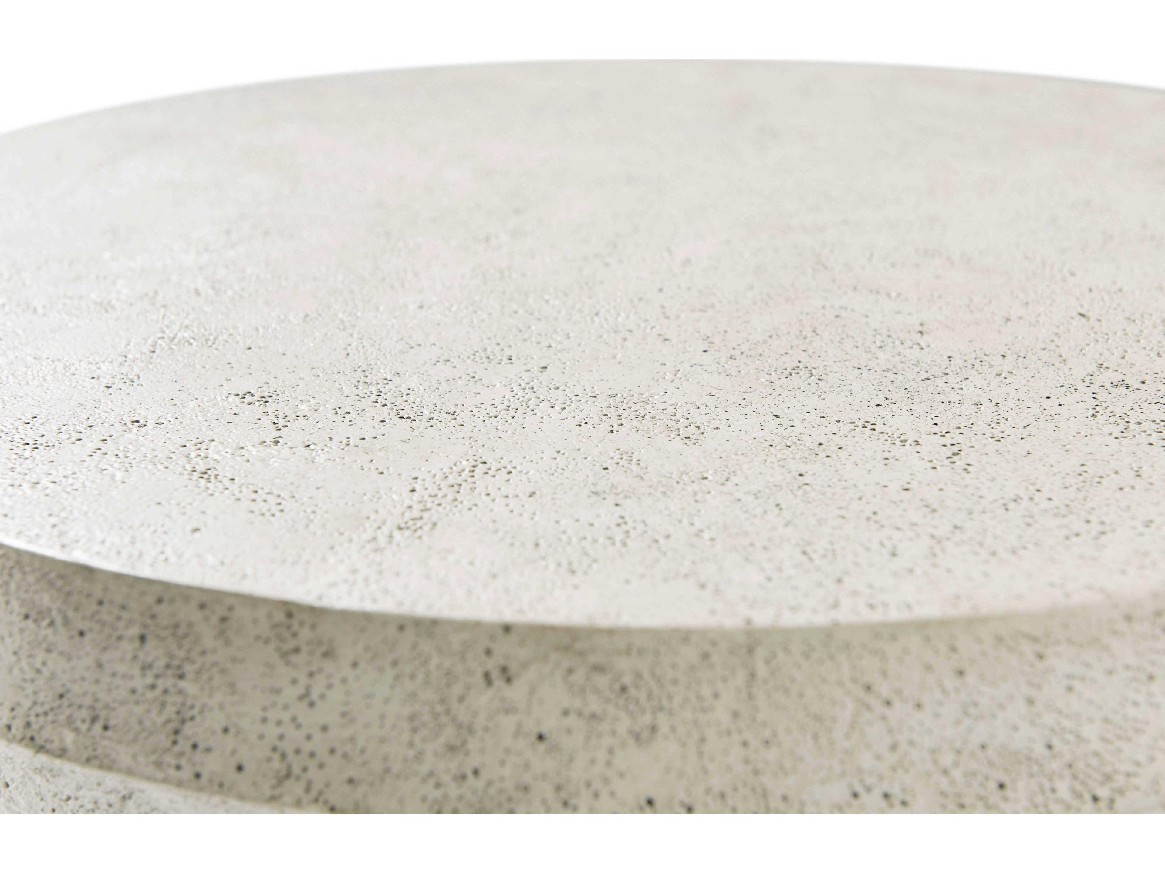 Theodore Alexander Catalina Round Faux Stone Dune End Table