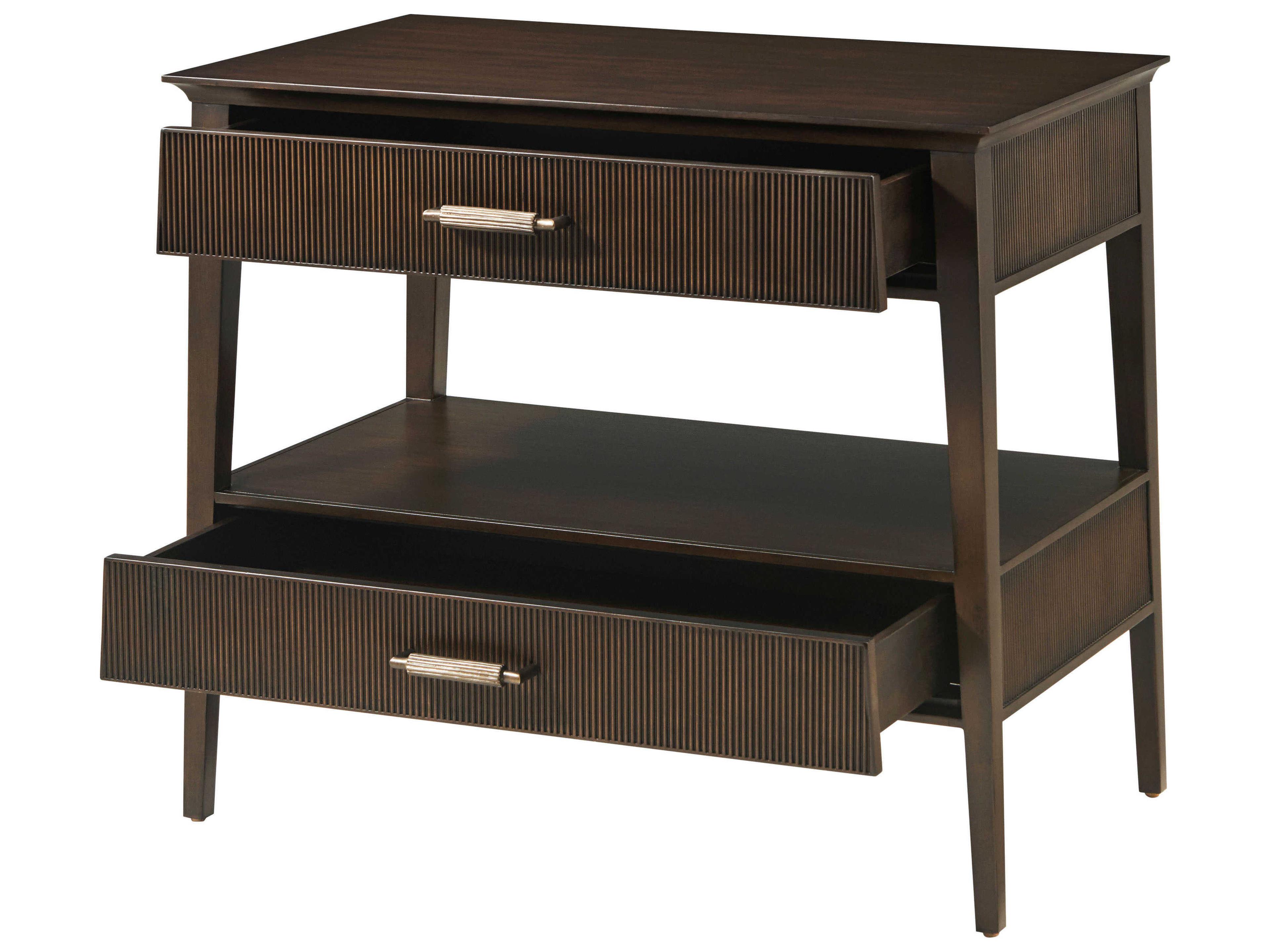 Theodore Alexander Lido 2-Drawers Brown Nightstand