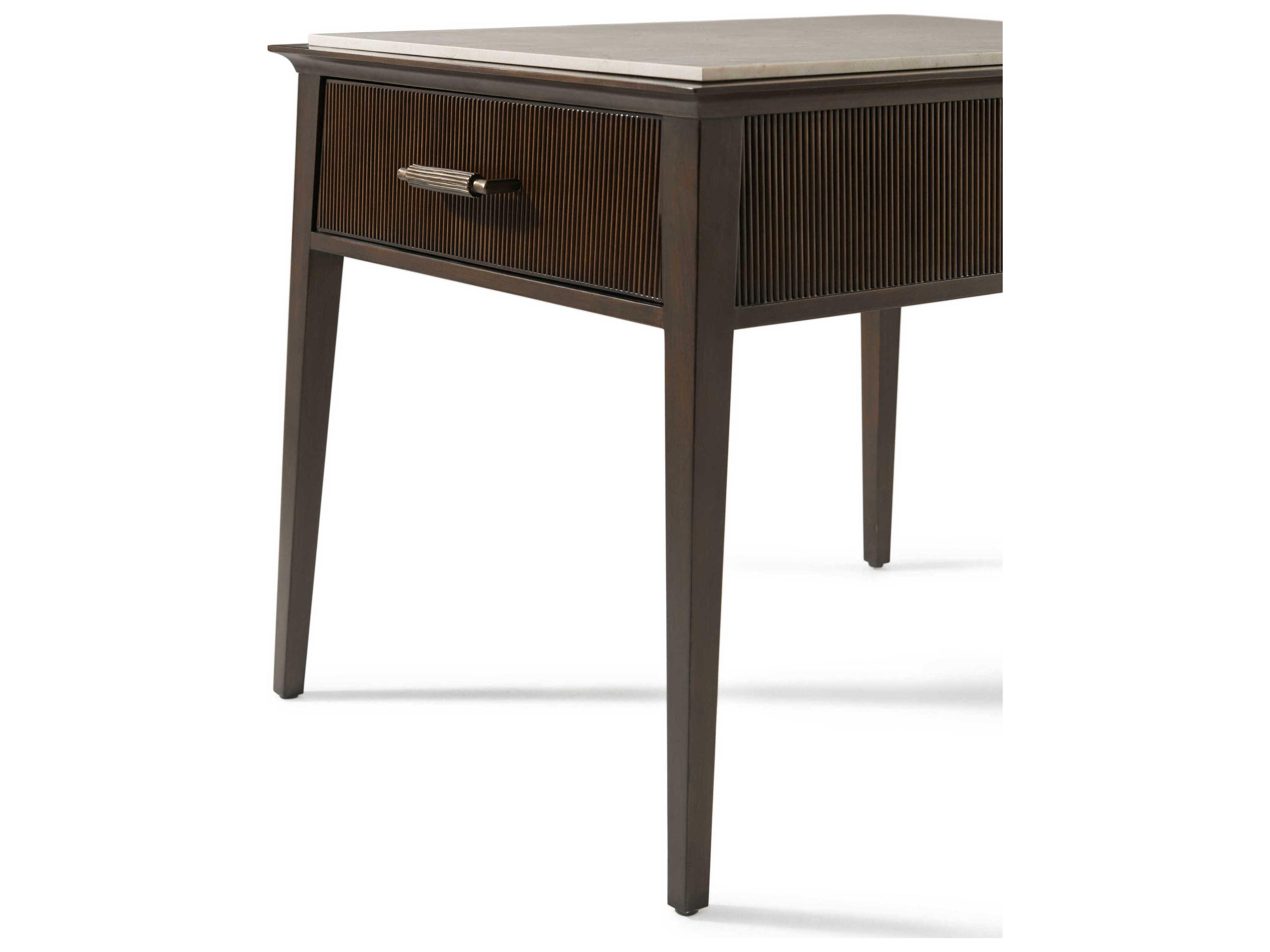 Theodore Alexander Lido Rectangular Marble Bistre End Table