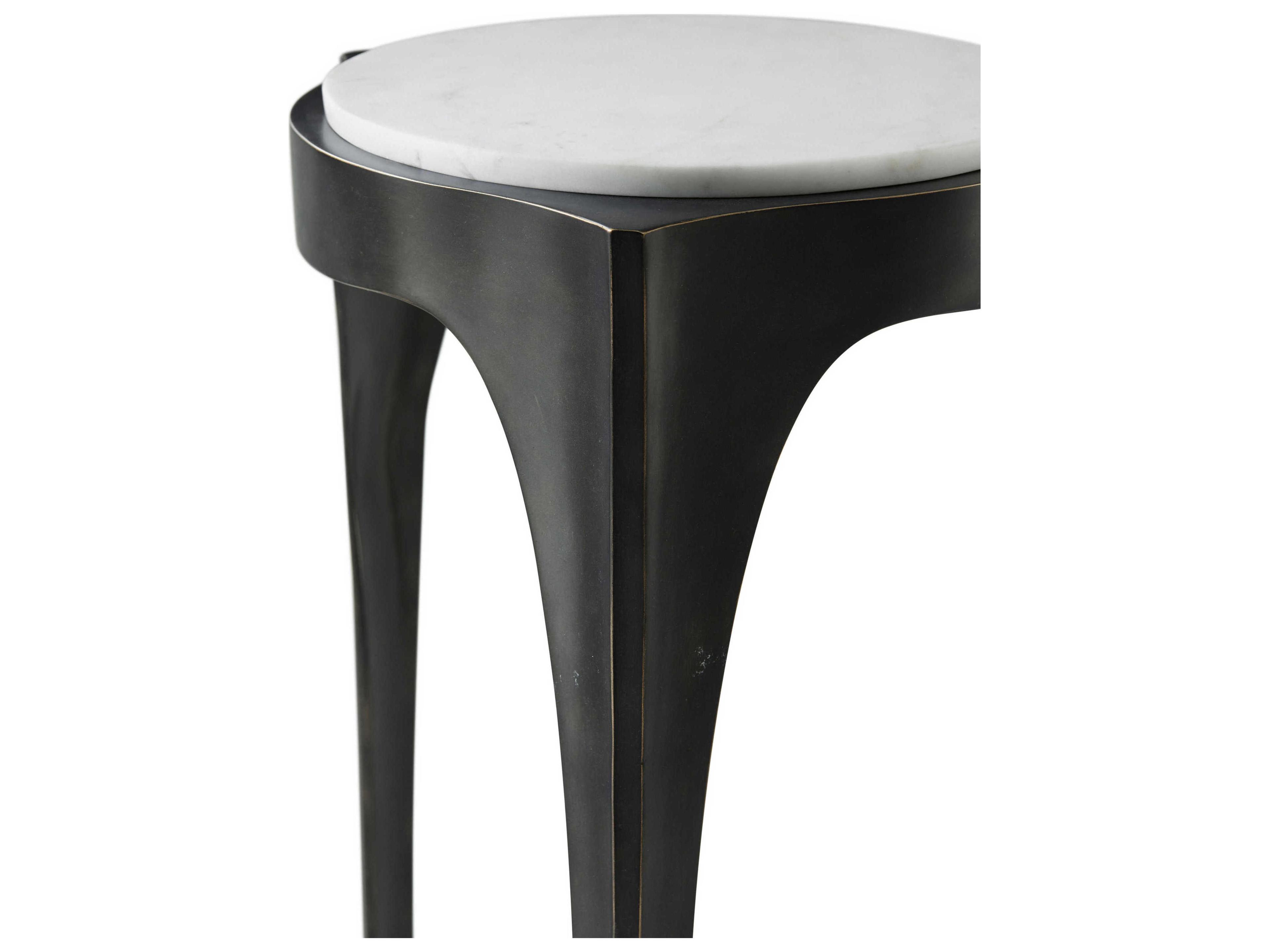 Theodore Alexander Ta Originals Round Marble Romulus End Table