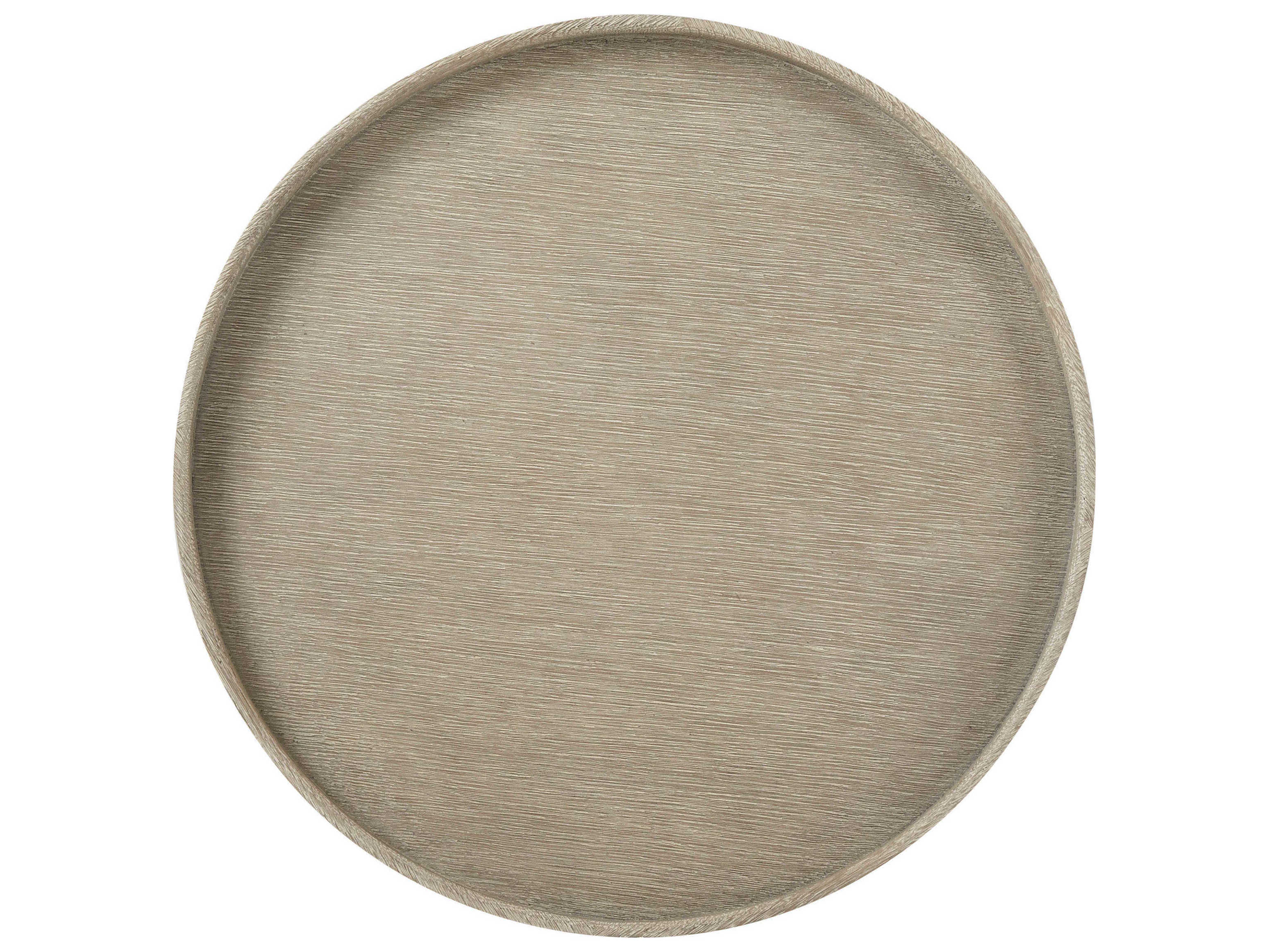 Theodore Alexander Repose Round Wood Grey Oak End Table