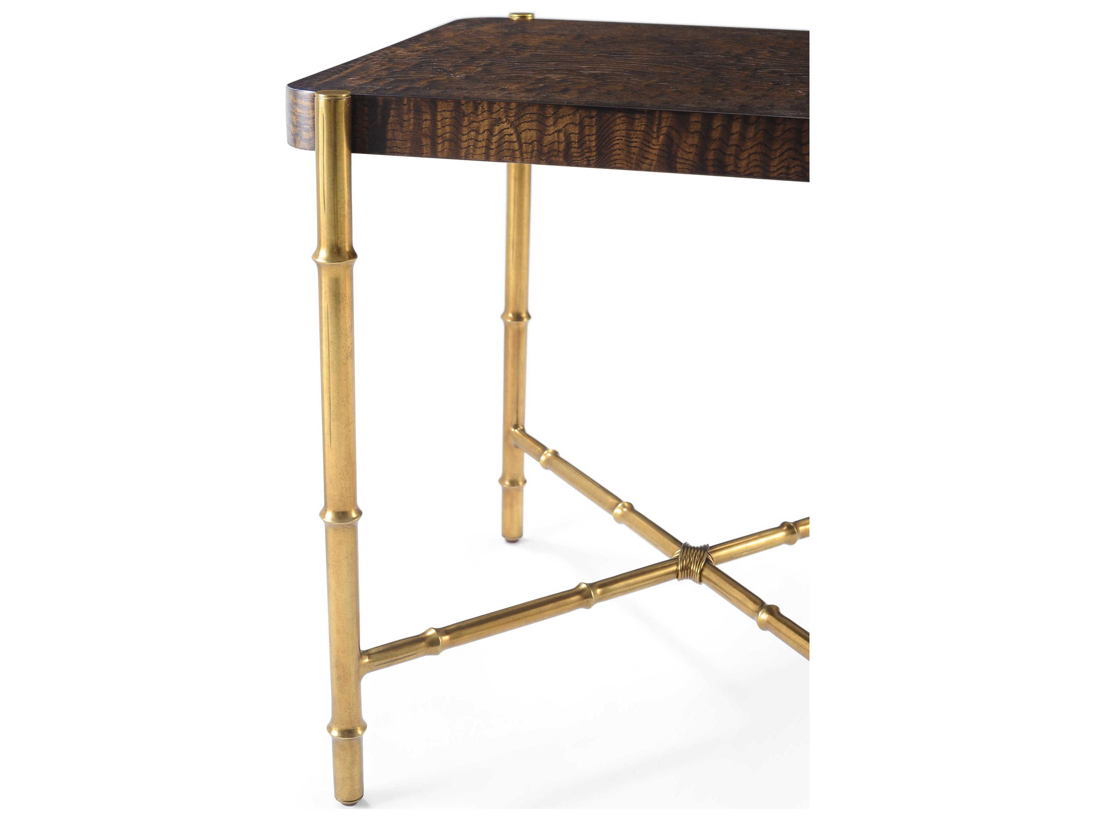 Theodore Alexander Kesden Rectangular Wood Pyramid Brown End Table