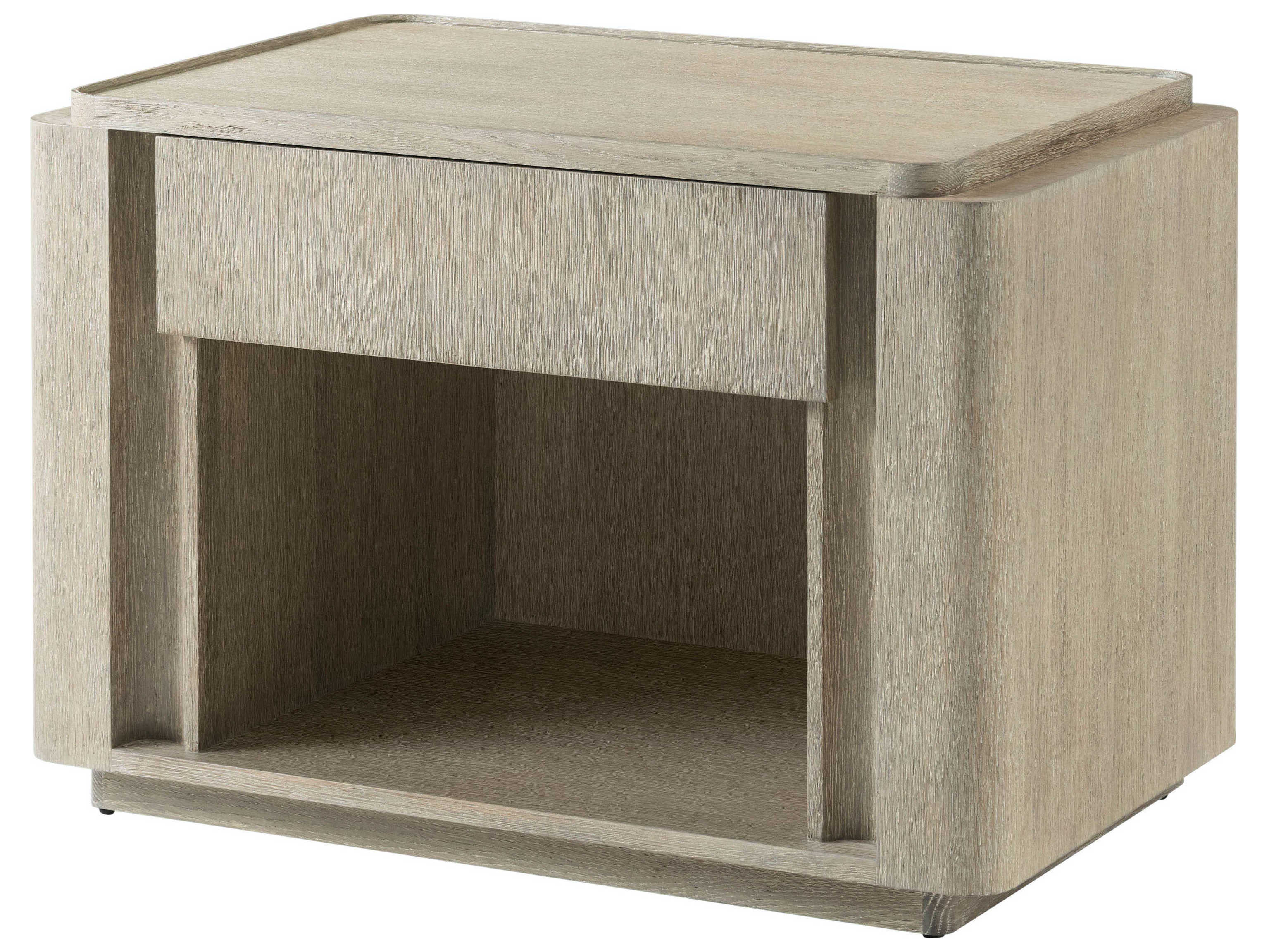 Theodore Alexander Repose 1-Drawer Gray Oak Wood Nightstand