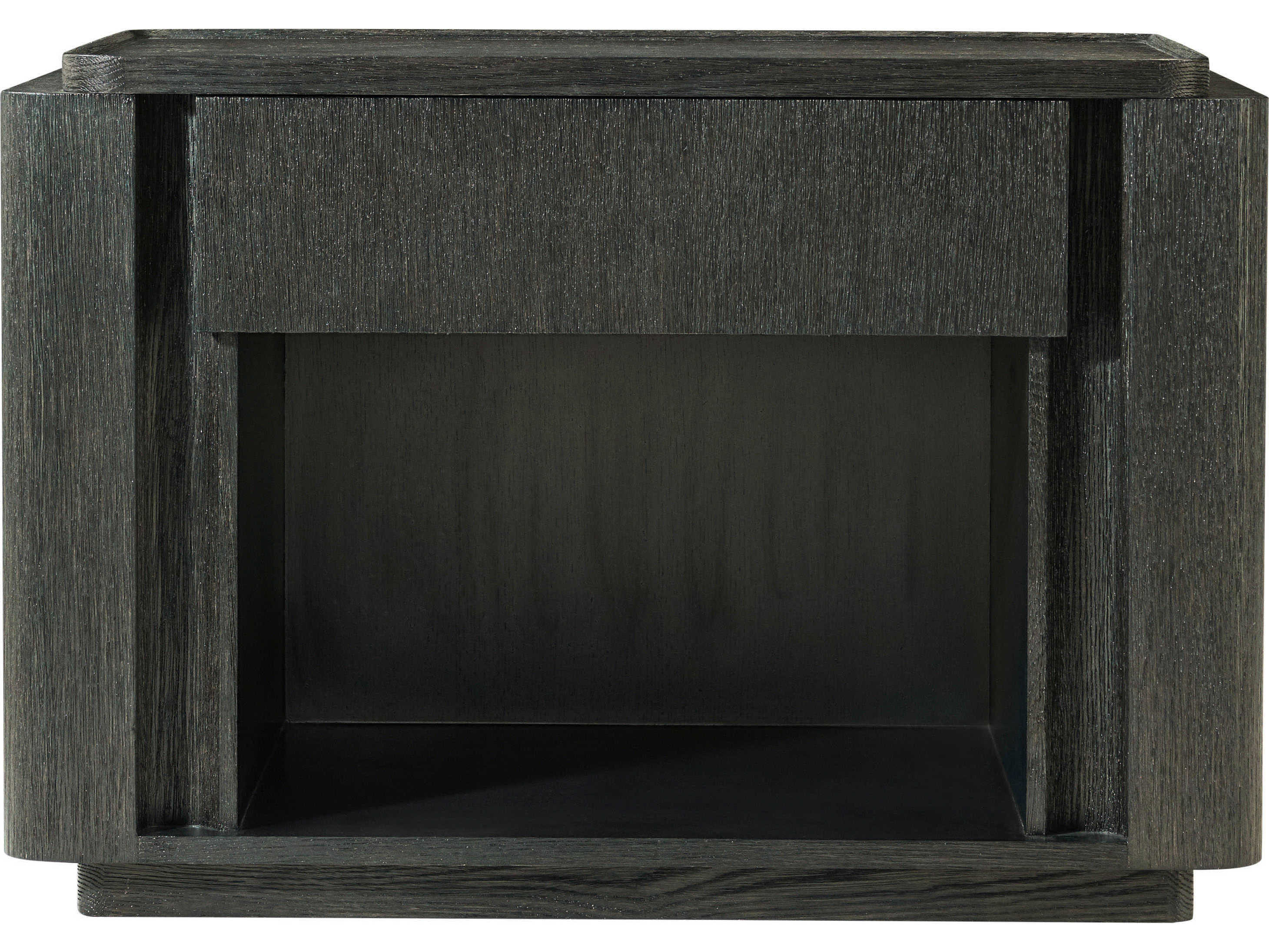 Theodore Alexander Repose 1-Drawer Black Oak Wood Nightstand