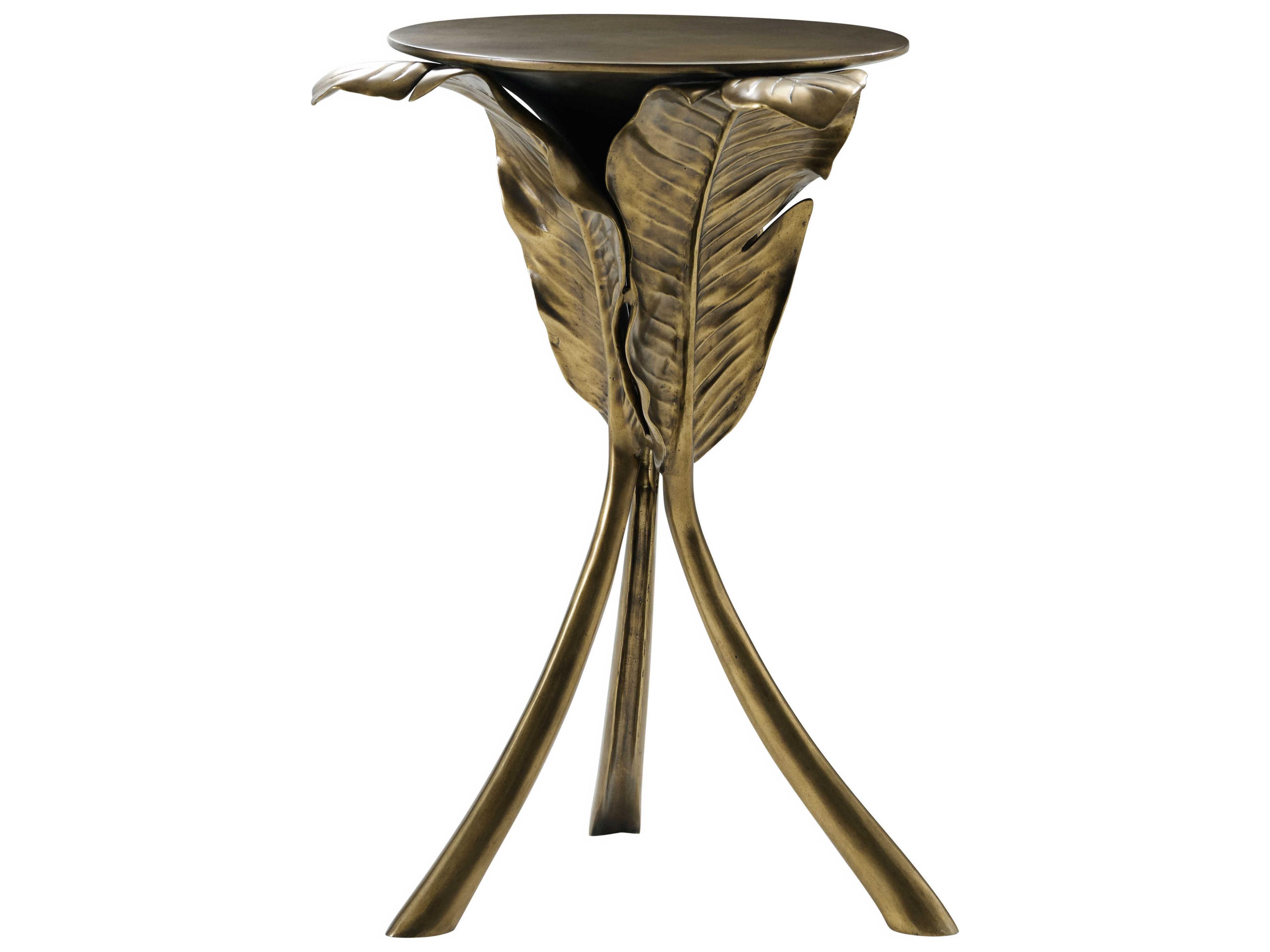 Theodore Alexander Ta Originals Round Metal Venetian End Table