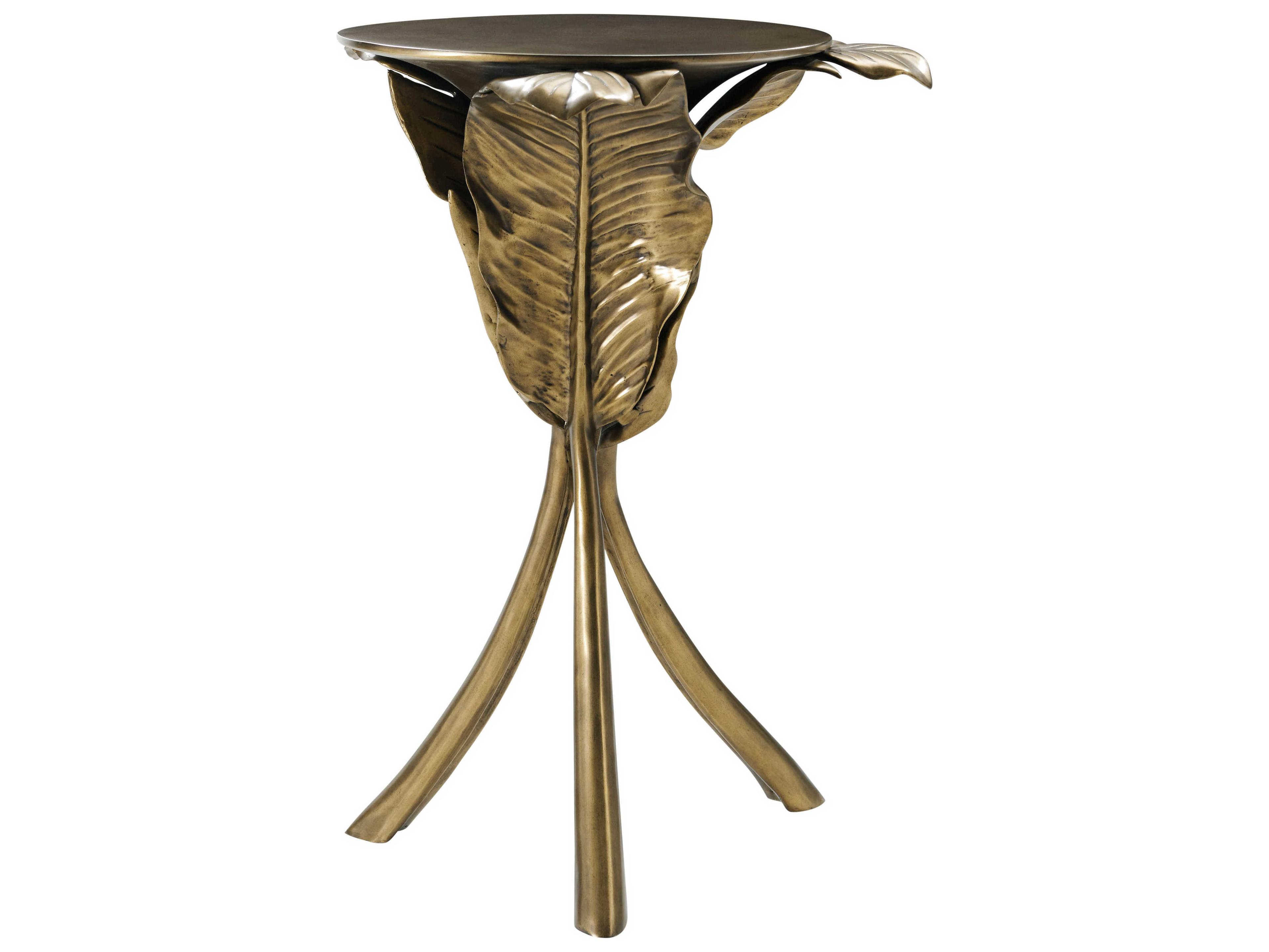 Theodore Alexander Ta Originals Round Metal Venetian End Table