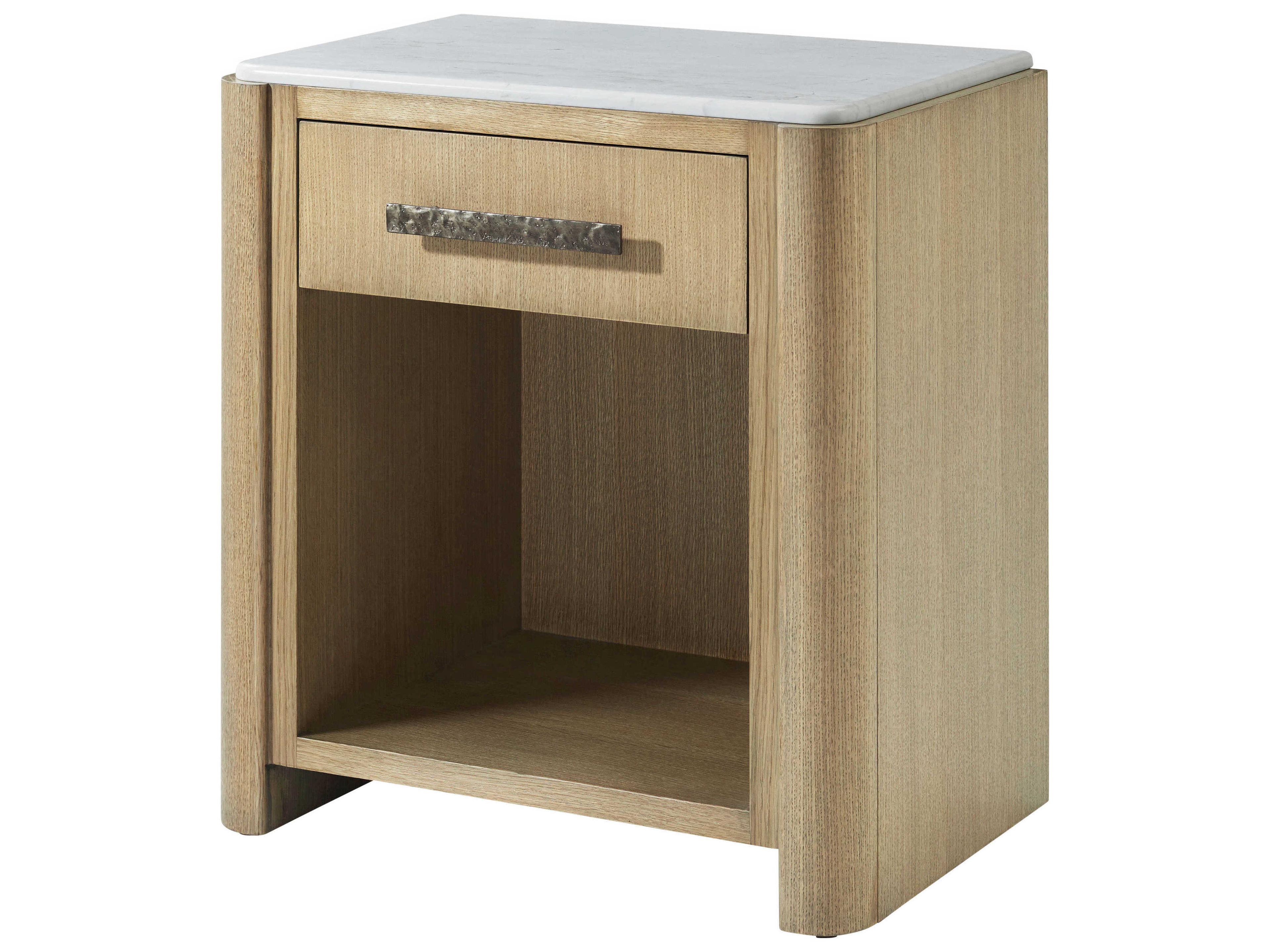 Theodore Alexander Essence 1-Drawer Beige Nightstand