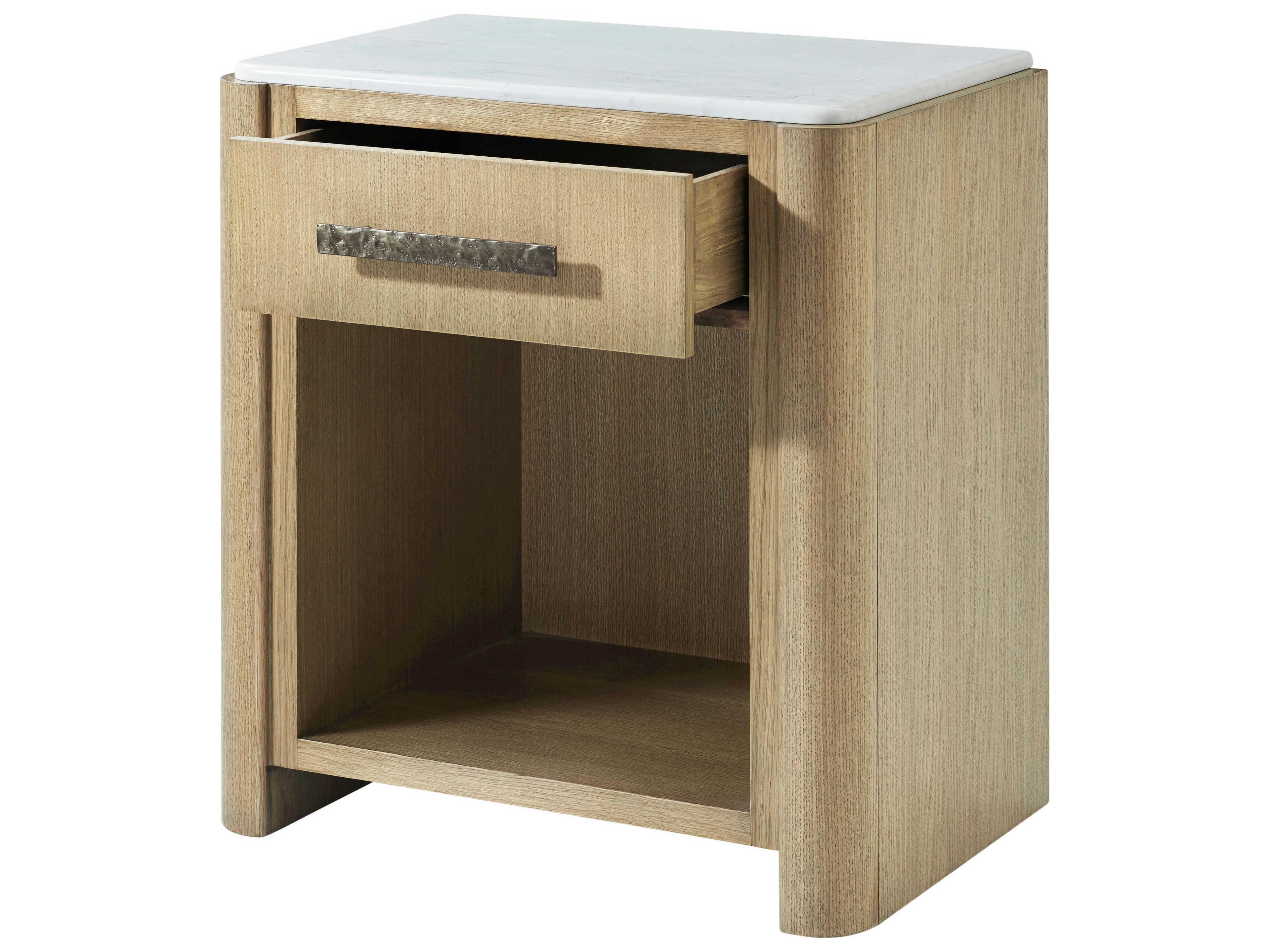 Theodore Alexander Essence 1-Drawer Beige Nightstand