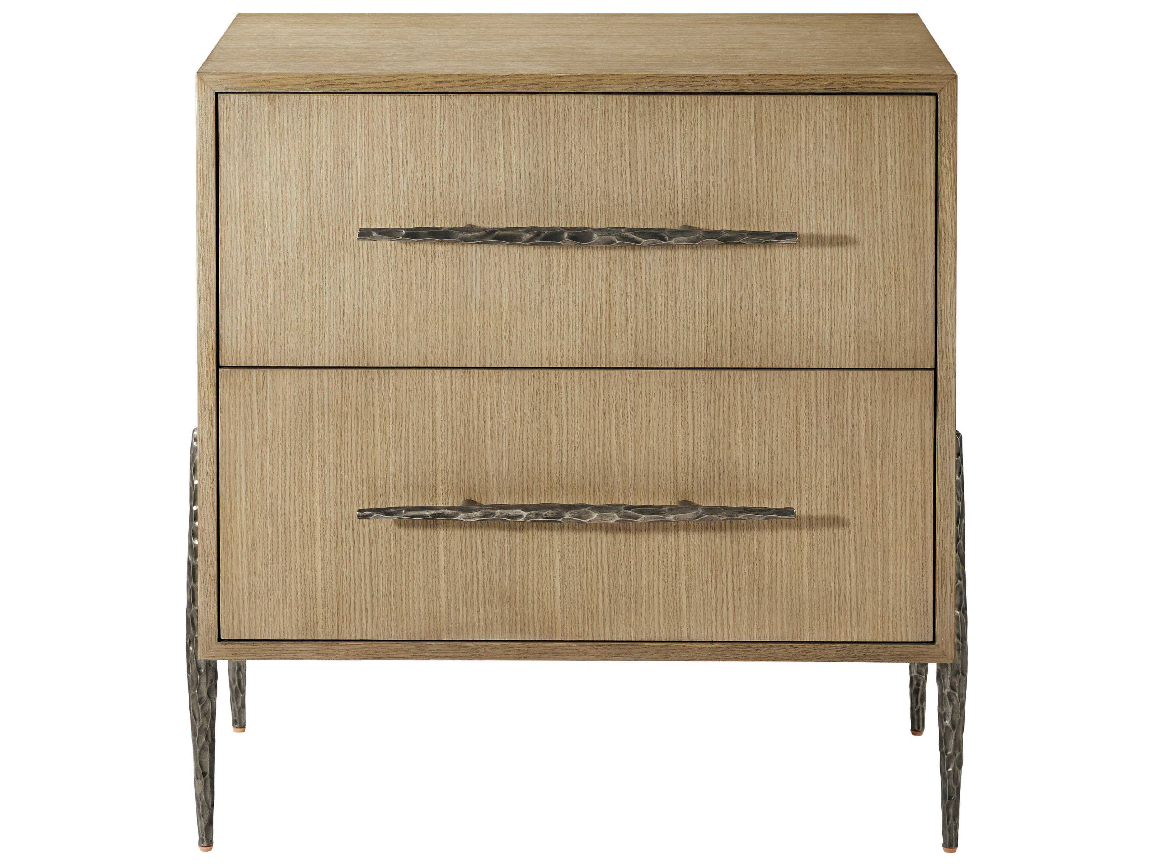 Theodore Alexander Essence 2-Drawers Beige Nightstand