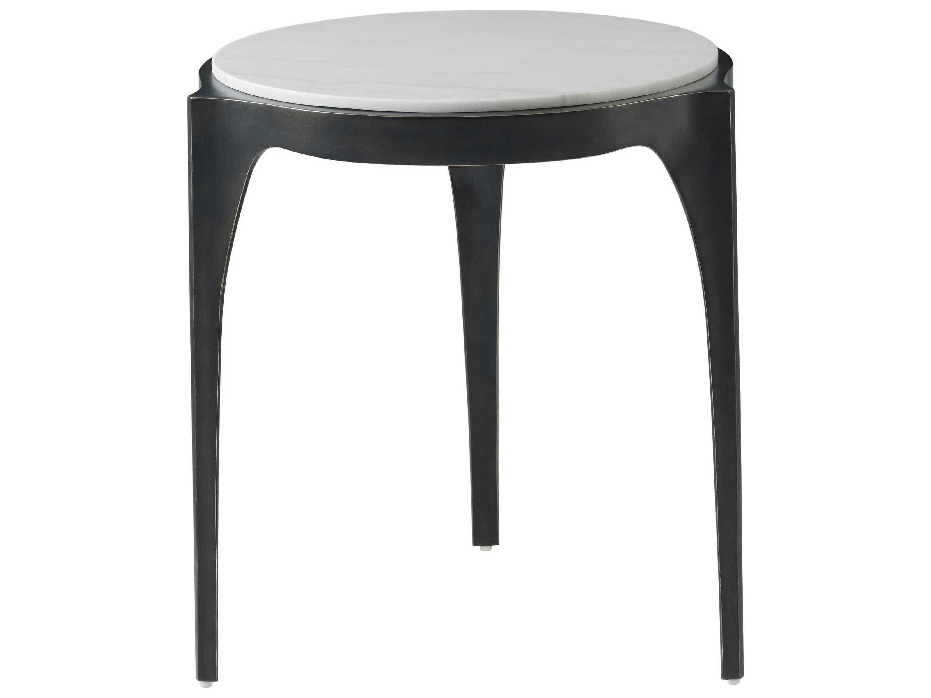 Theodore Alexander Ta Originals Round Marble Romulus End Table