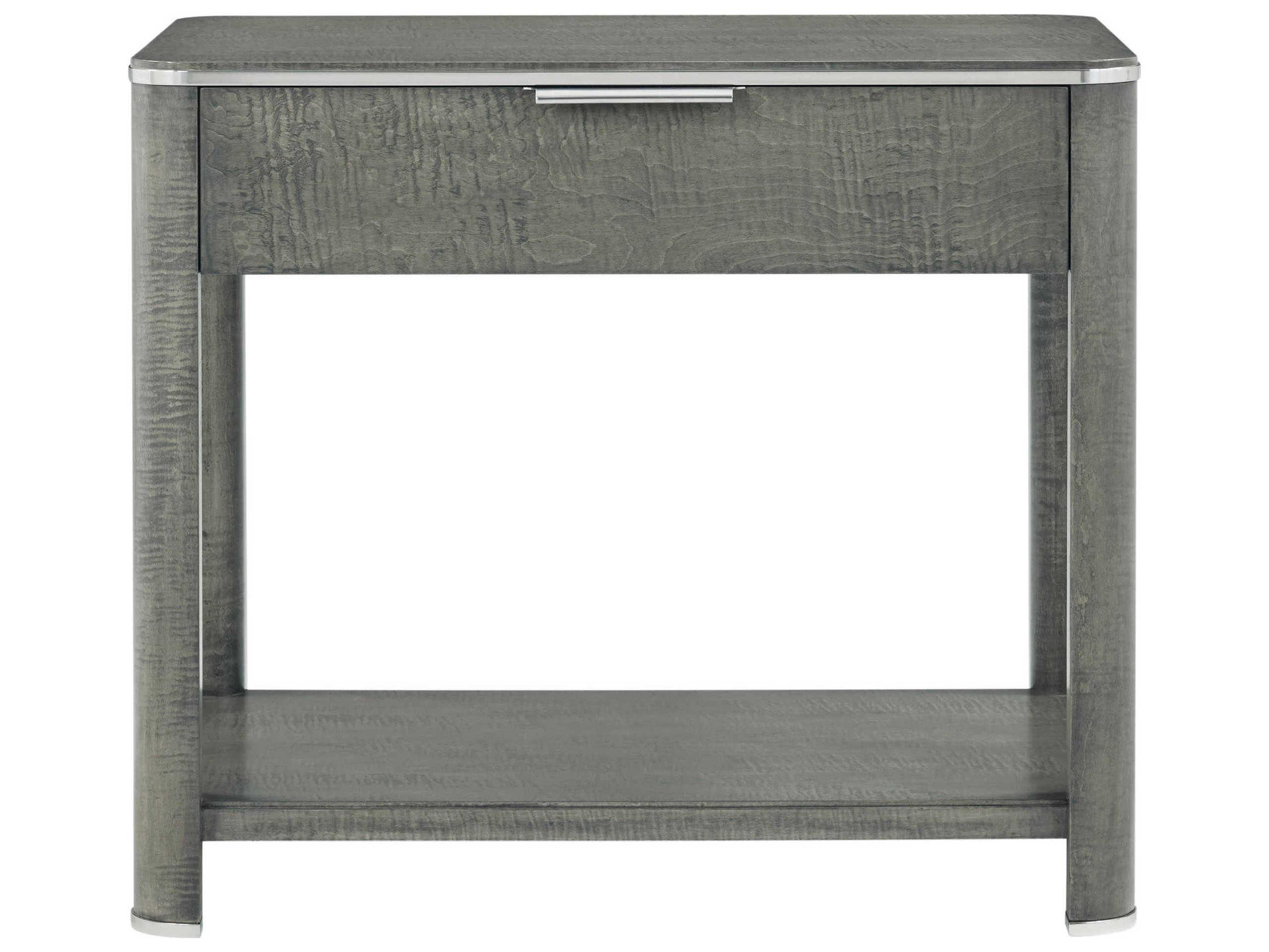 Theodore Alexander Hudson 1-Drawer Gray Oak Wood Nightstand