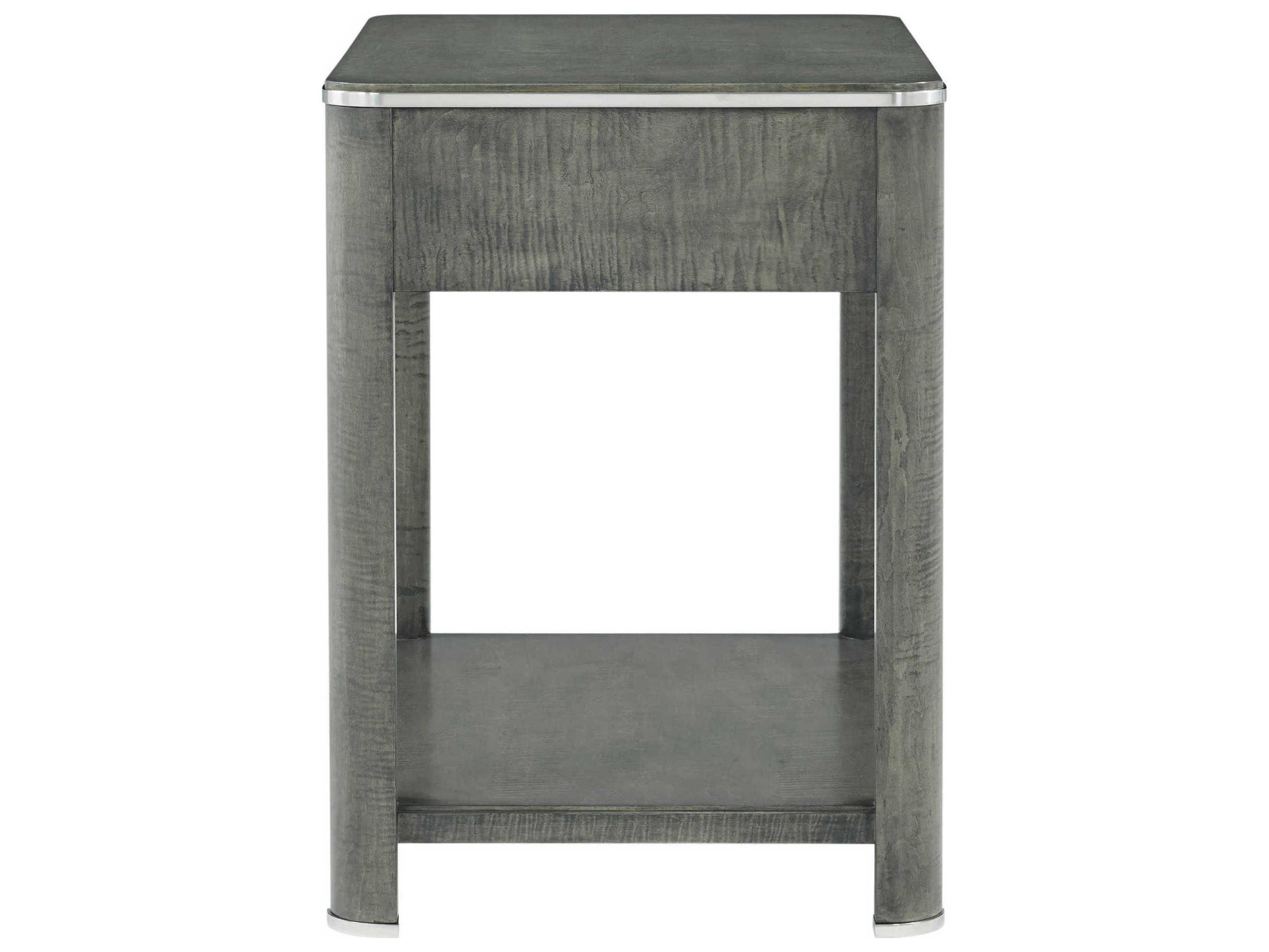 Theodore Alexander Hudson 1-Drawer Gray Oak Wood Nightstand