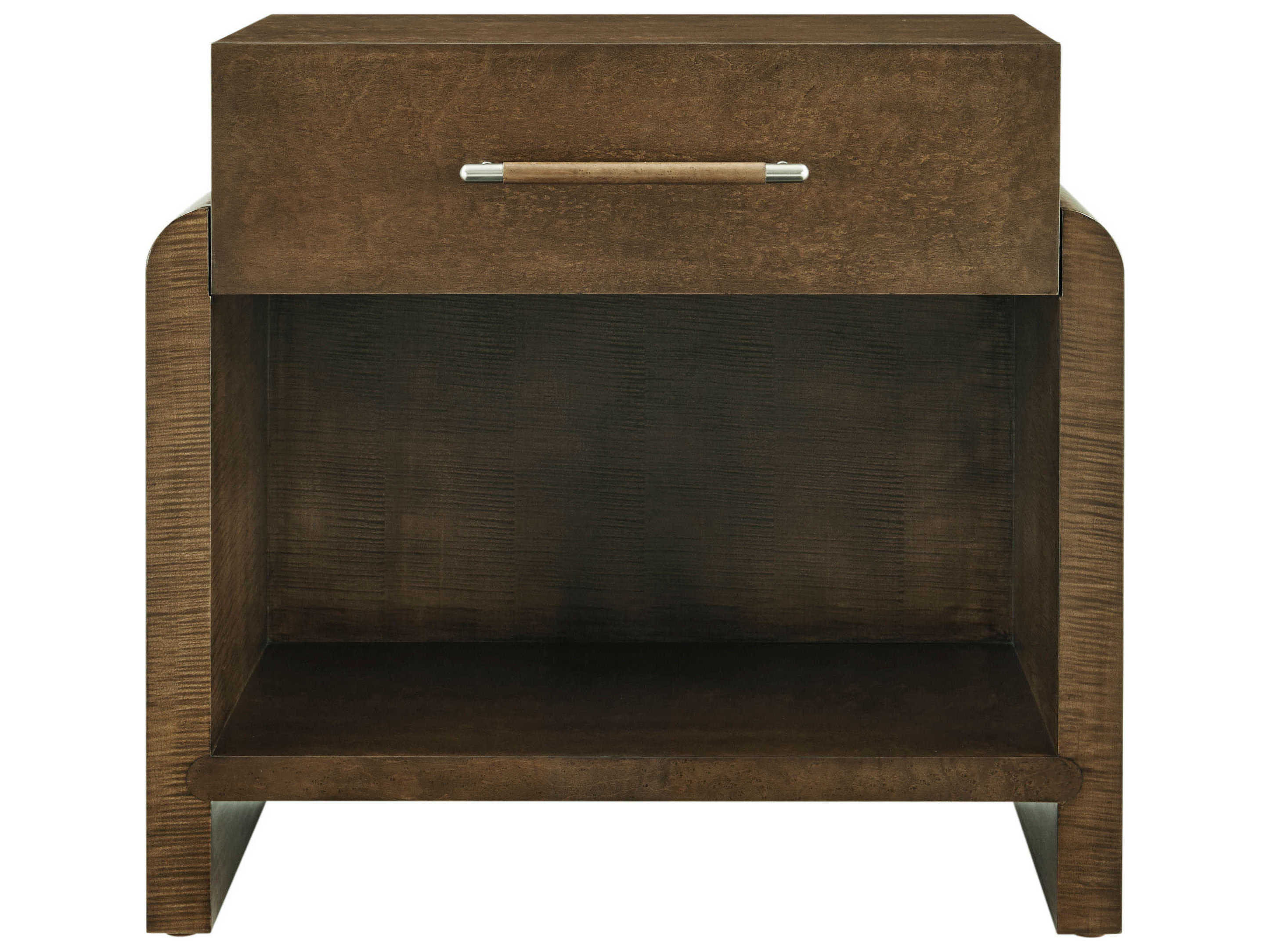 Theodore Alexander Origins 1-Drawer Brown Sycamore Wood Nightstand