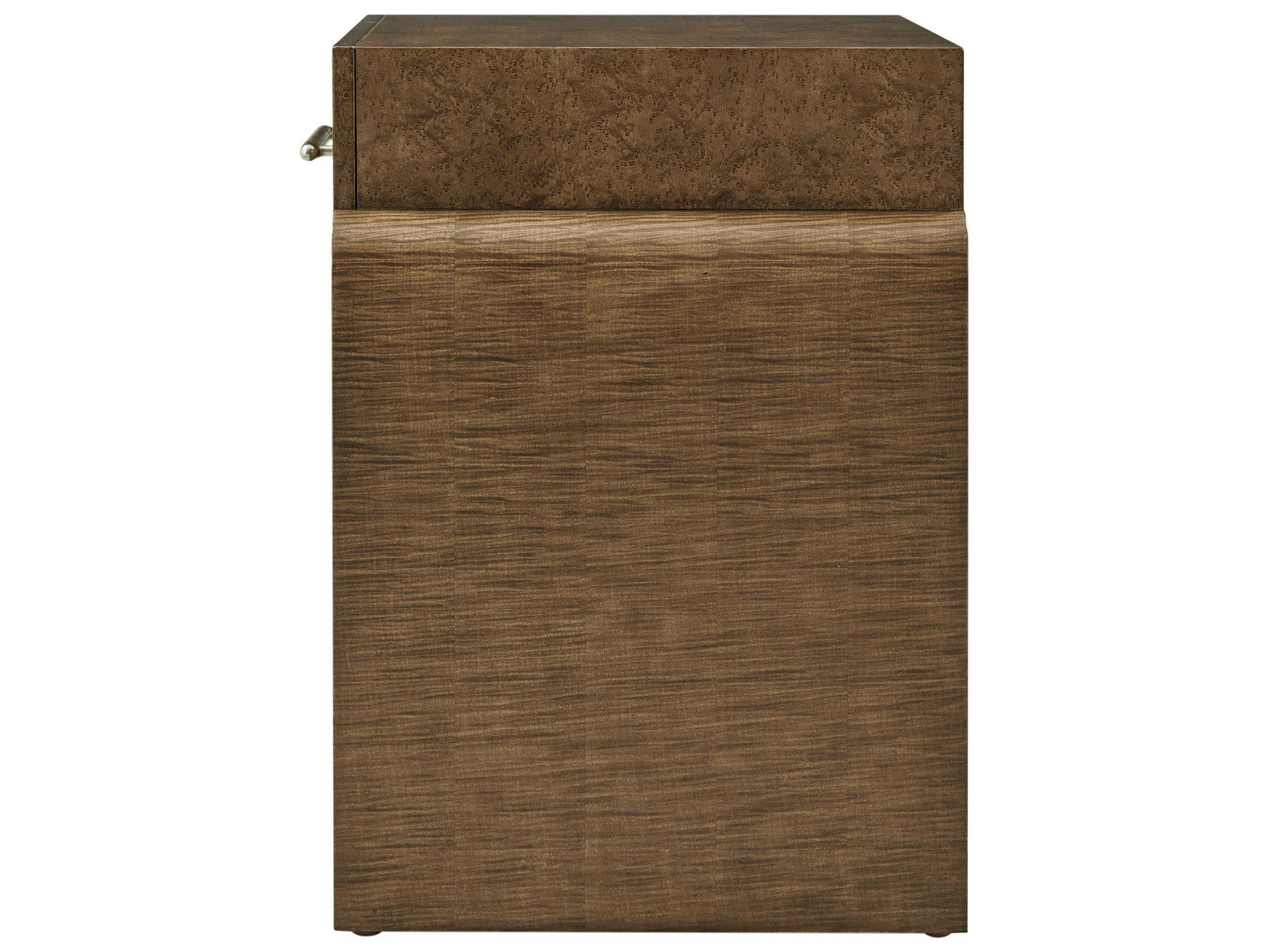 Theodore Alexander Origins 1-Drawer Brown Sycamore Wood Nightstand