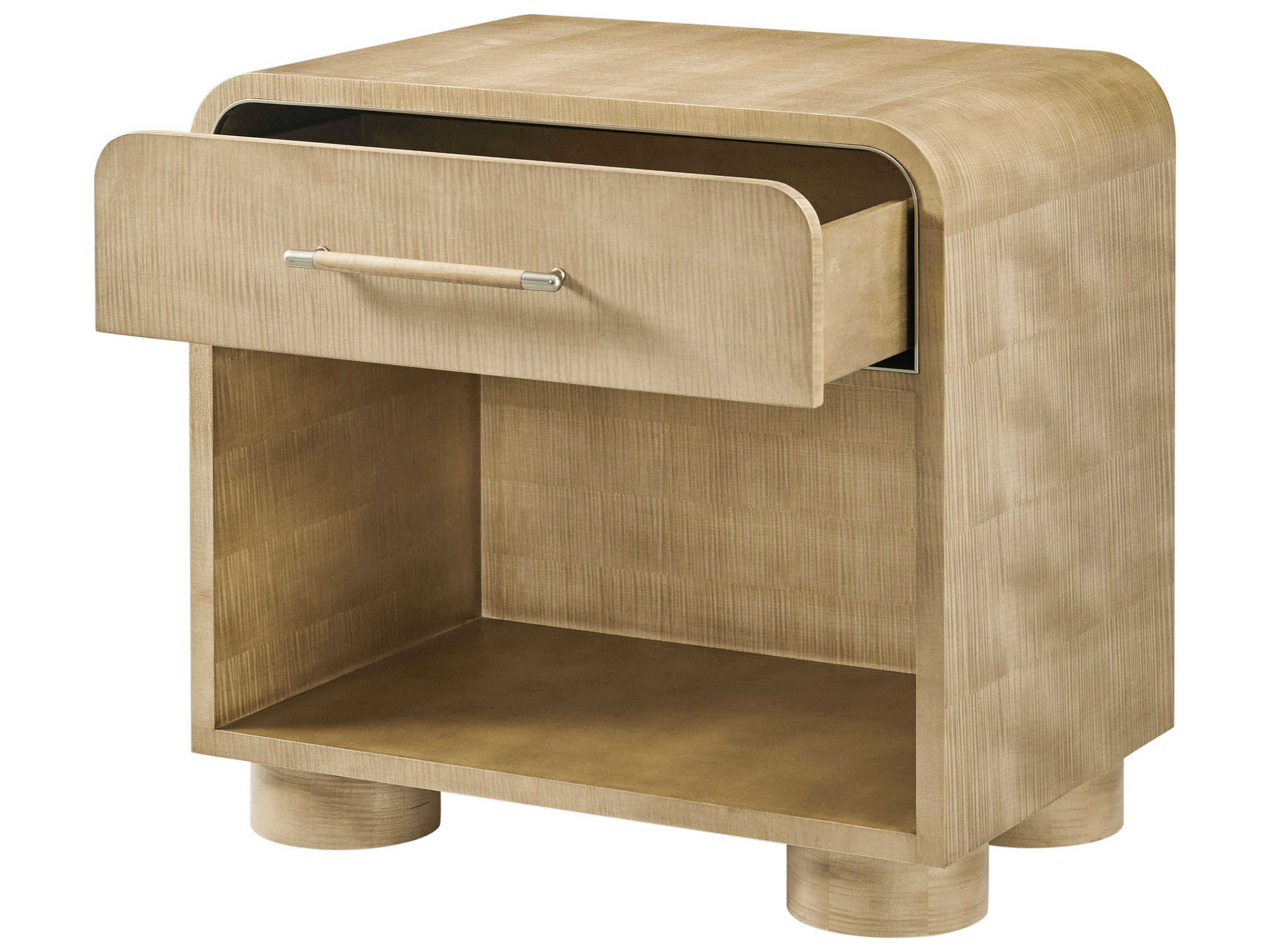 Theodore Alexander Origins 1-Drawer Beige Sycamore Wood Nightstand