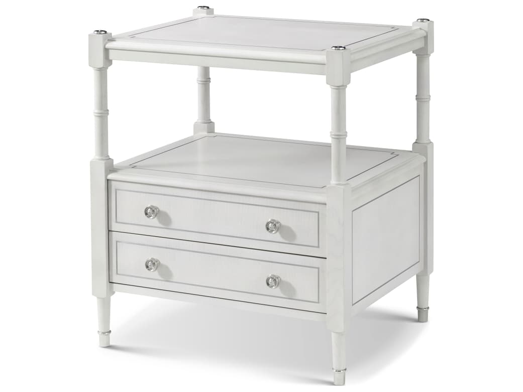Theodore Alexander Spencer London 2-Drawers White Nightstand