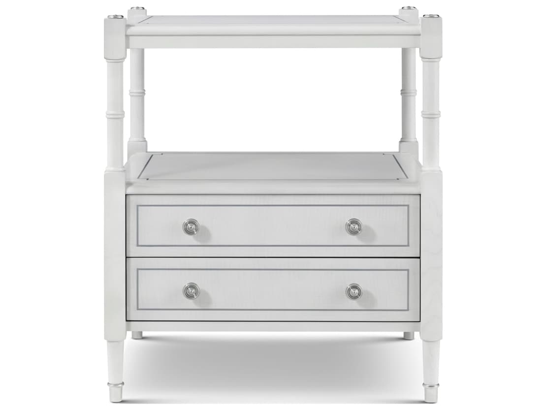 Theodore Alexander Spencer London 2-Drawers White Nightstand
