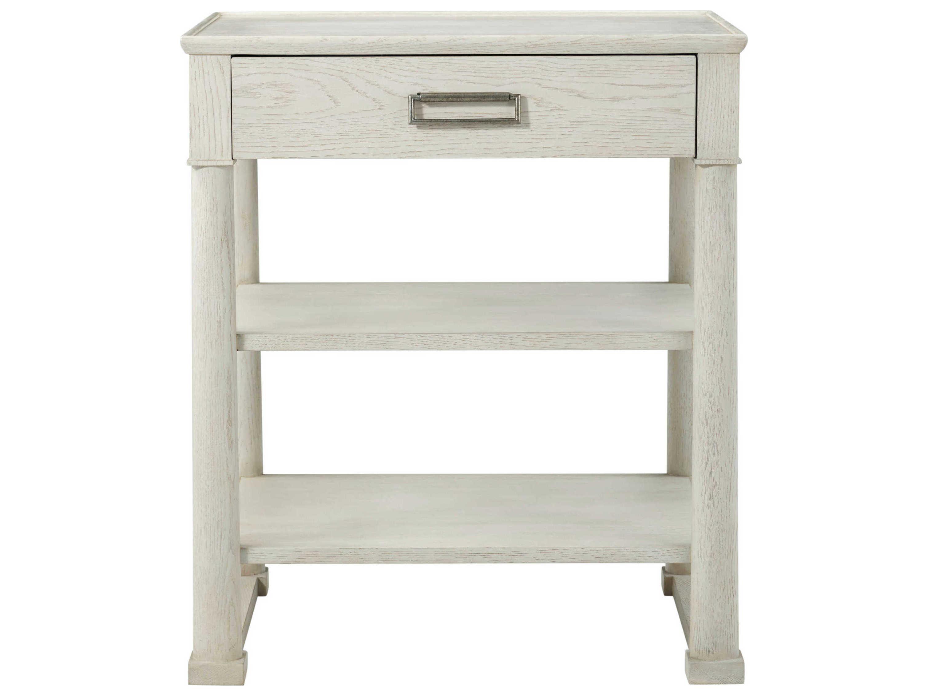 Theodore Alexander Surrey 1-Drawer Gray Oak Wood Nightstand