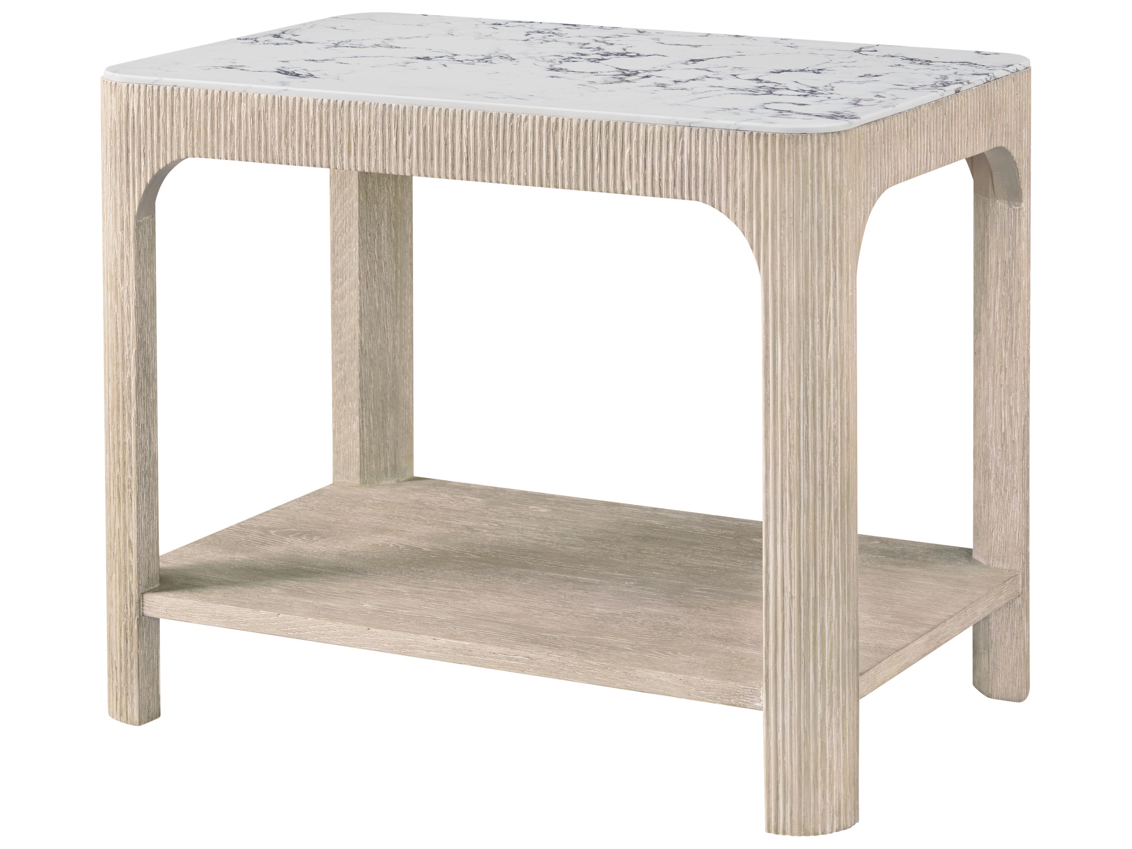 Theodore Alexander Horizon Rectangular Faux Marble End Table